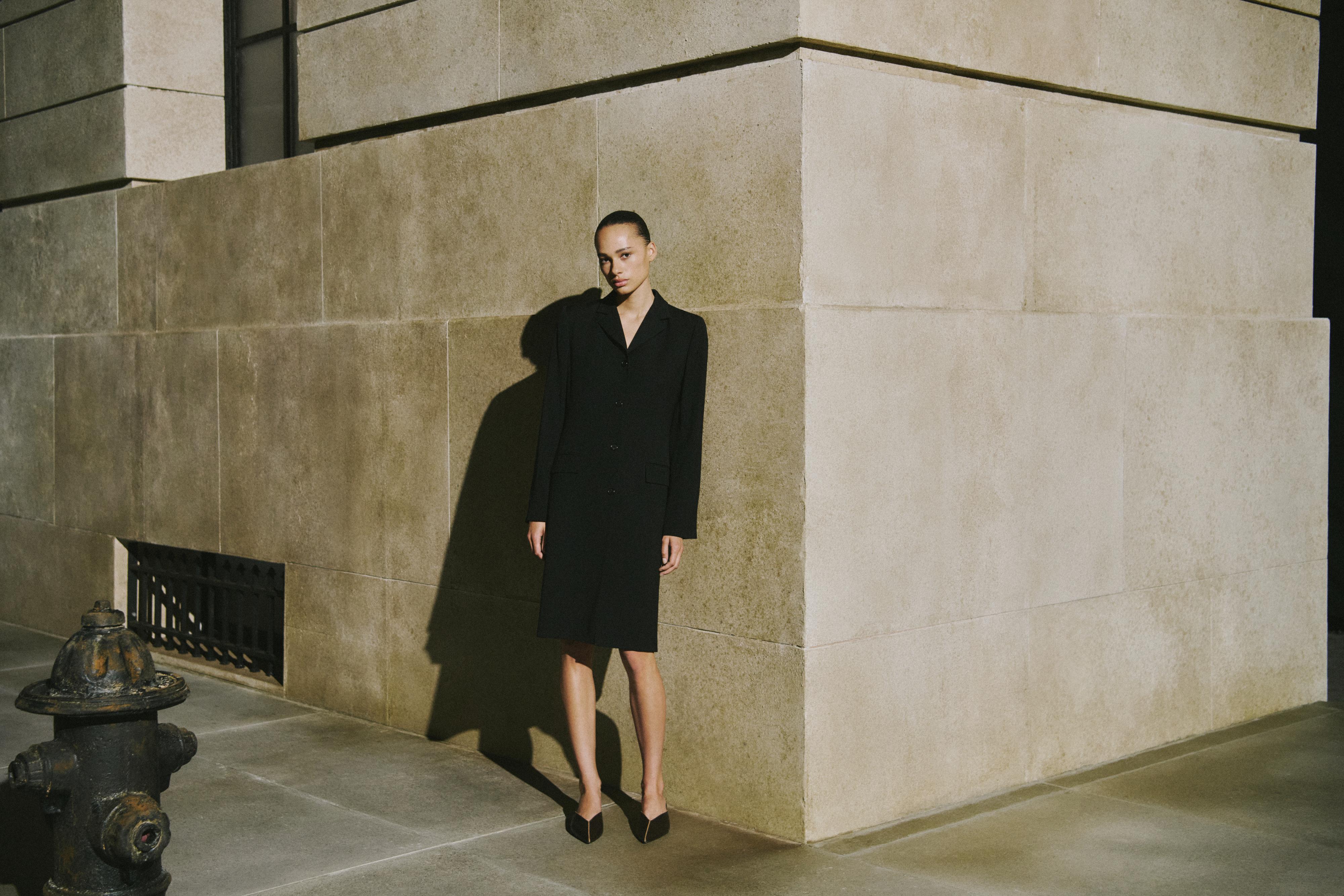 Wool blend coat — BLACK