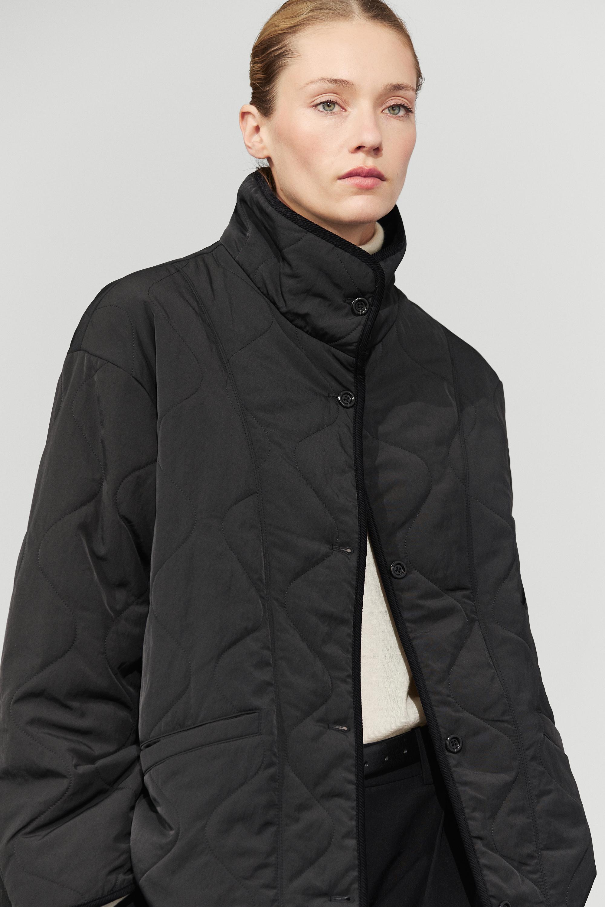 Jacket with wavy stitching detail — BLACK