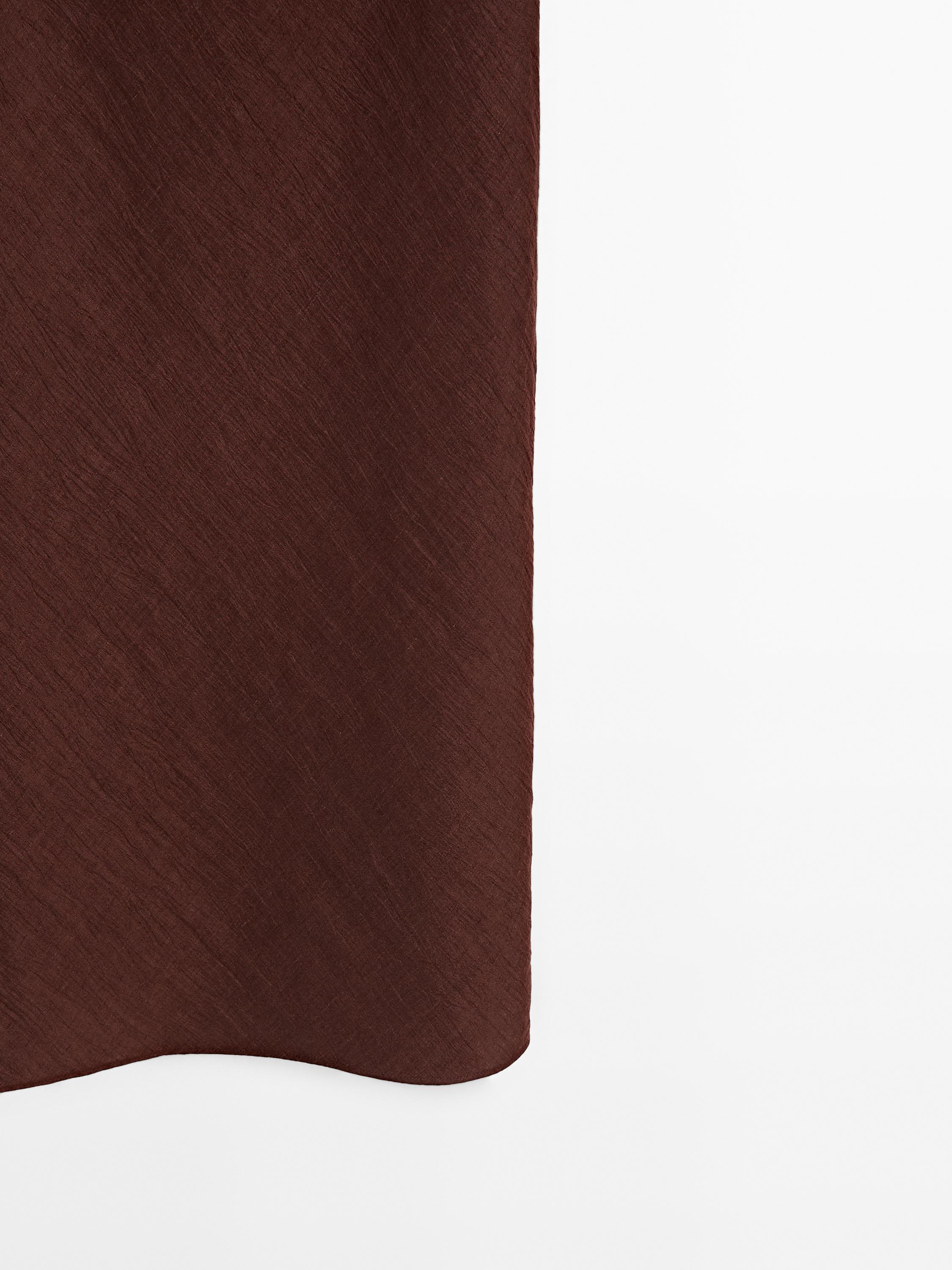 Linen blend halter neck dress