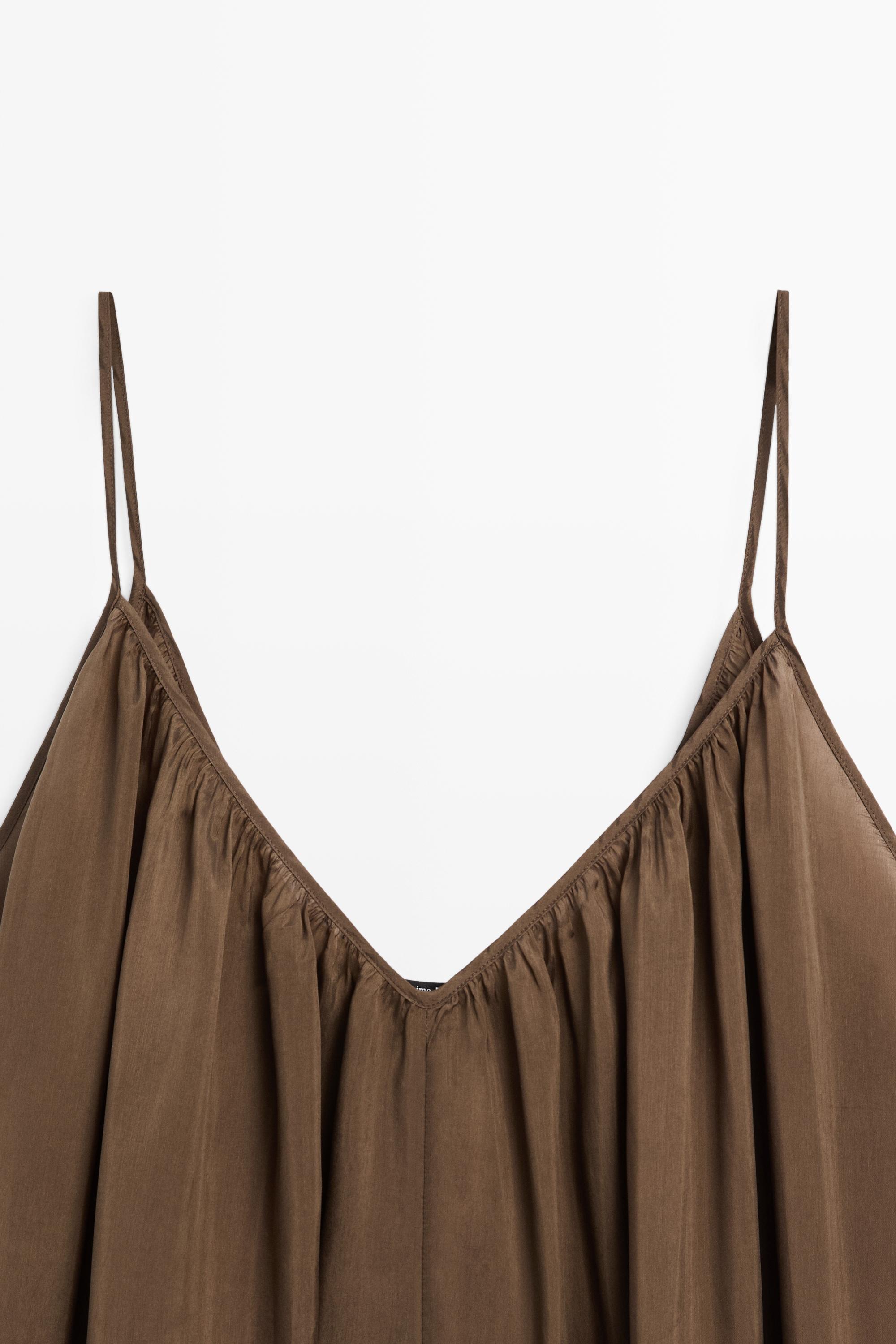Flowing sarouel jumpsuit — BROWN