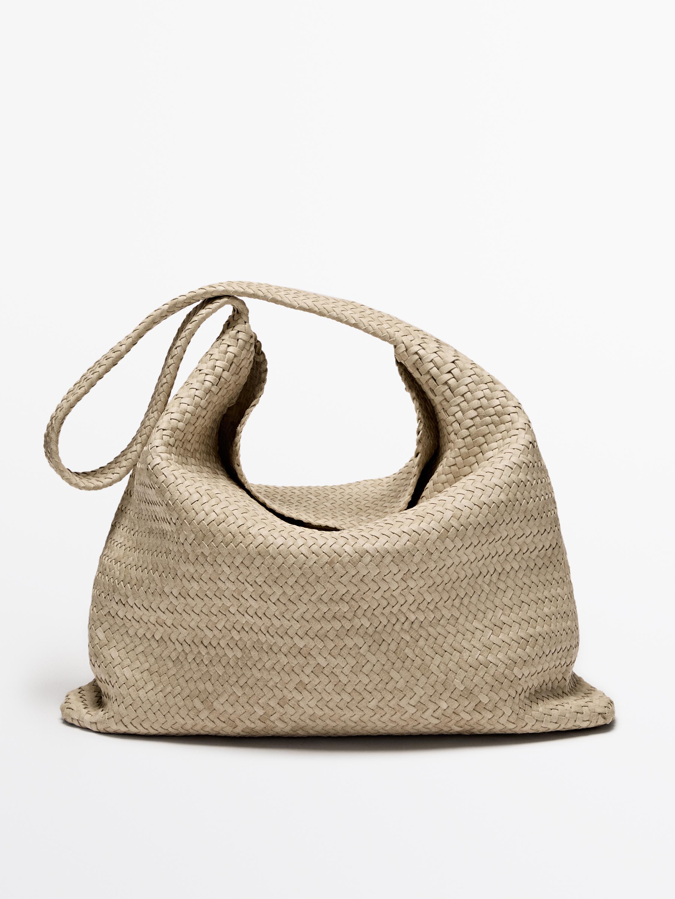 Massimo dutti woven leather bag sale