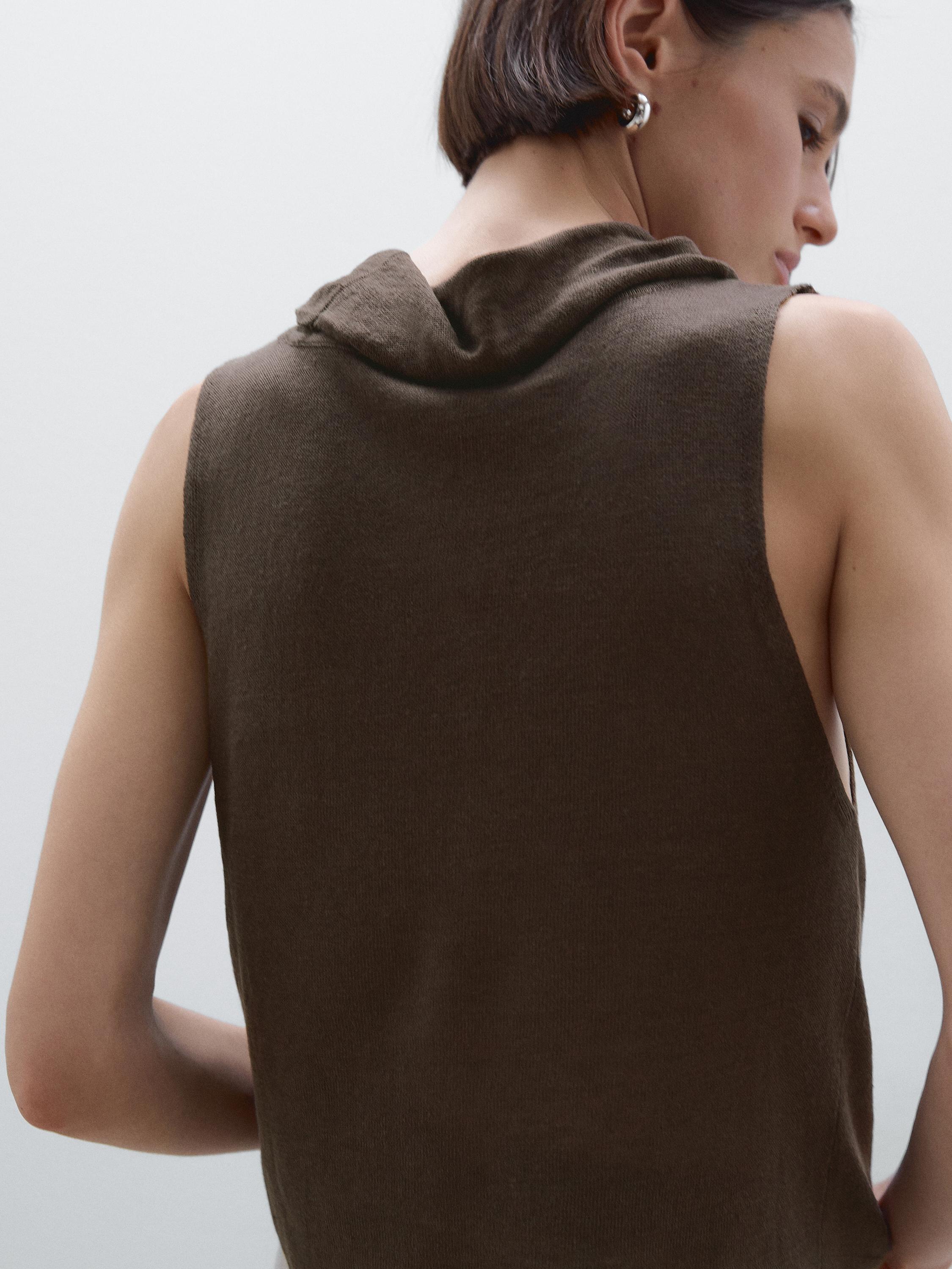 100% linen asymmetric draped top