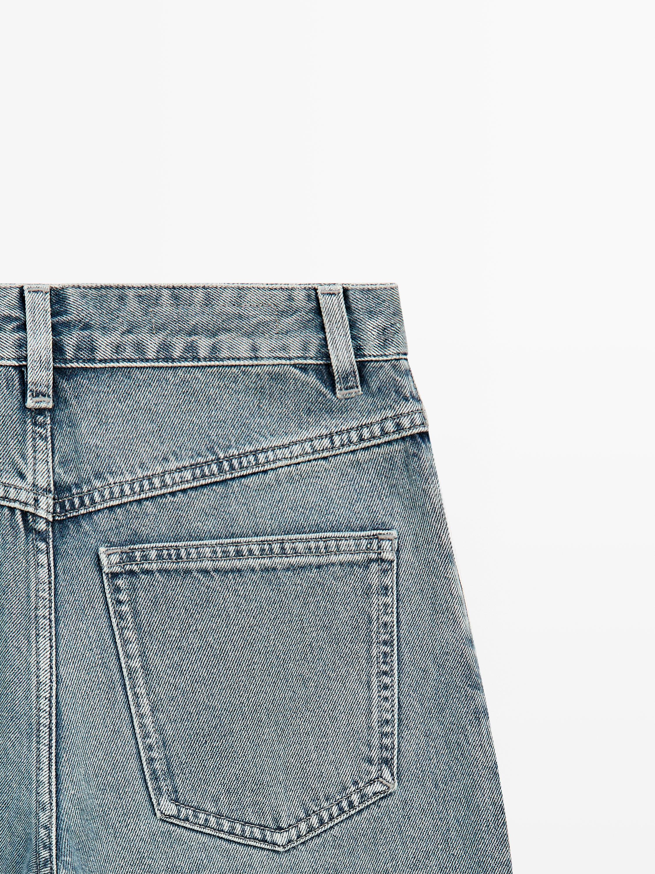 High-waist barrel fit jeans — Light Blue
