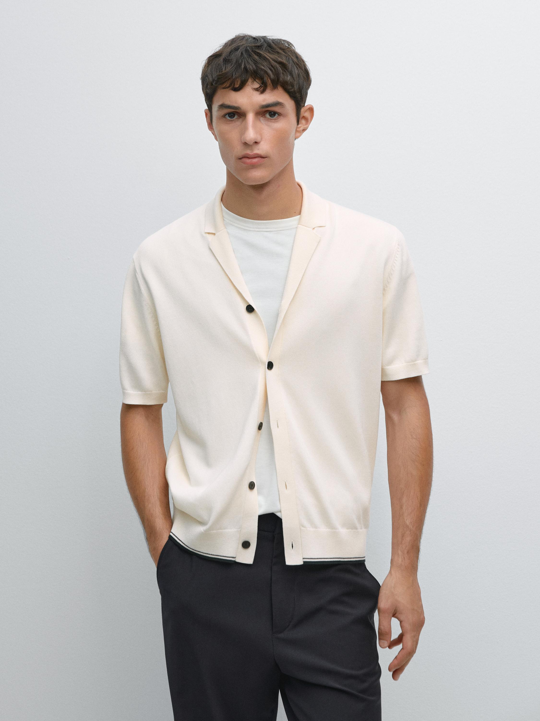 Short sleeve knit overshirt