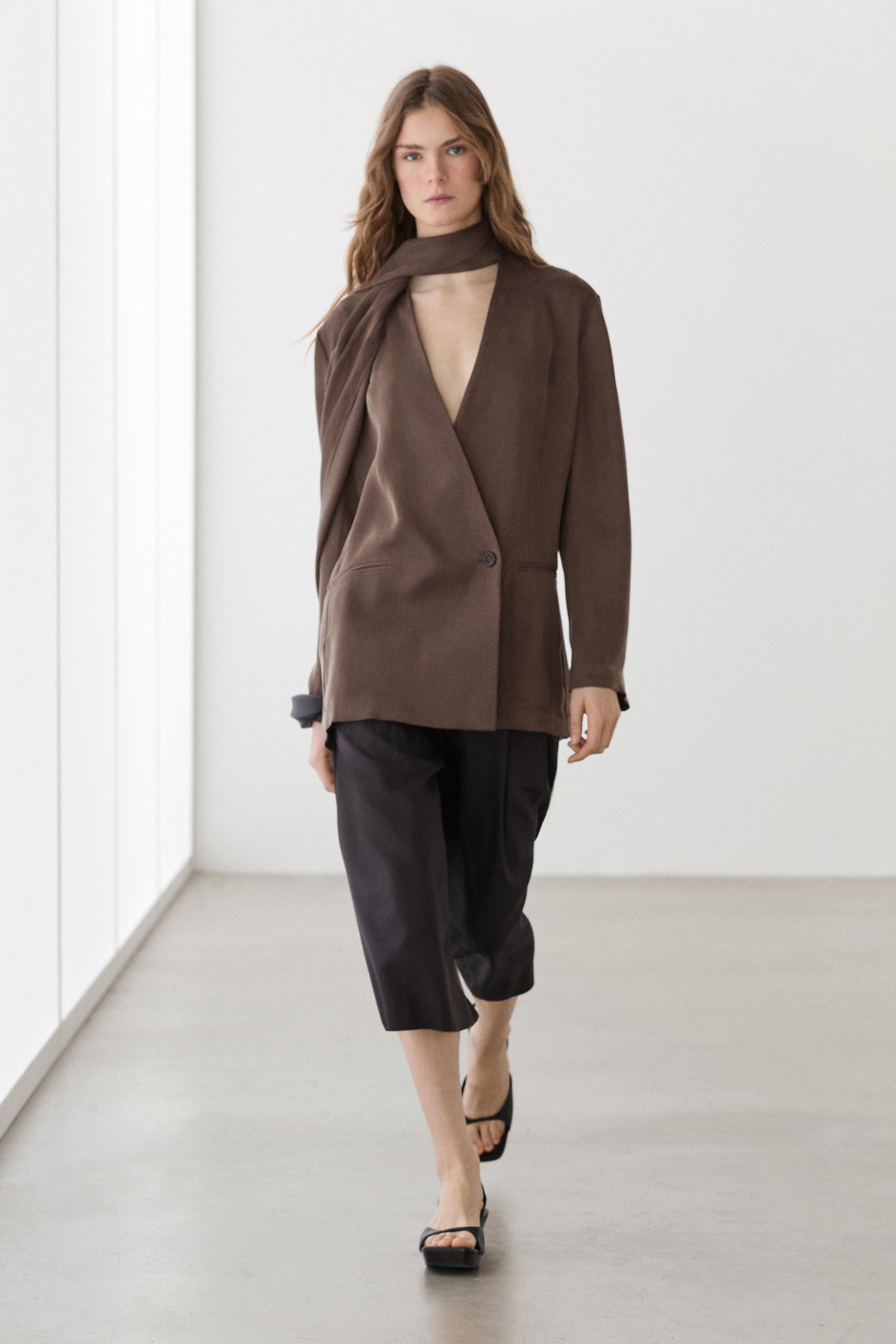Total look flowing overshirt with tie detail — PLUM