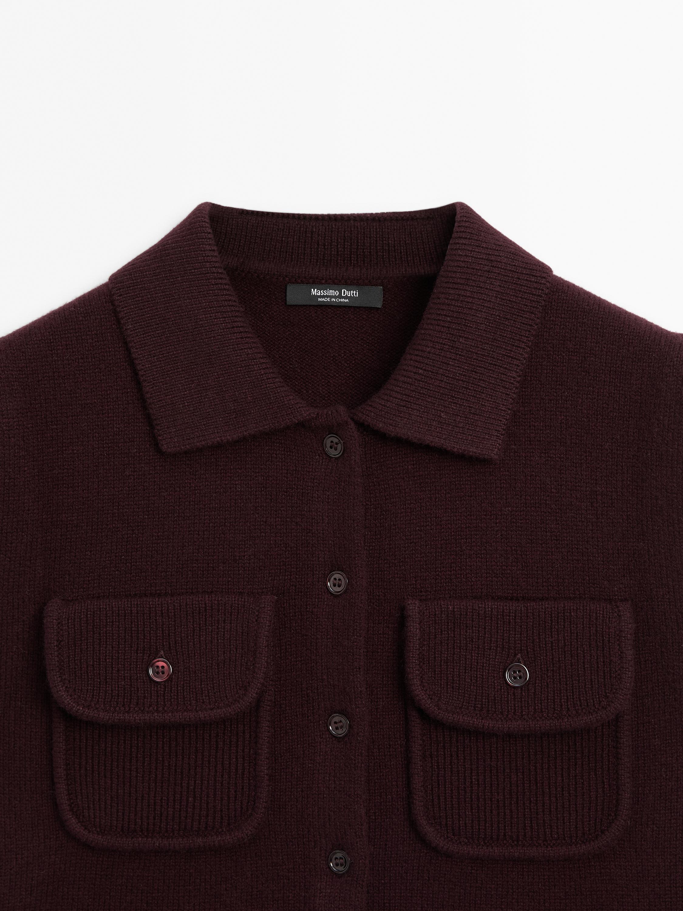 Cropped knit vest with pockets