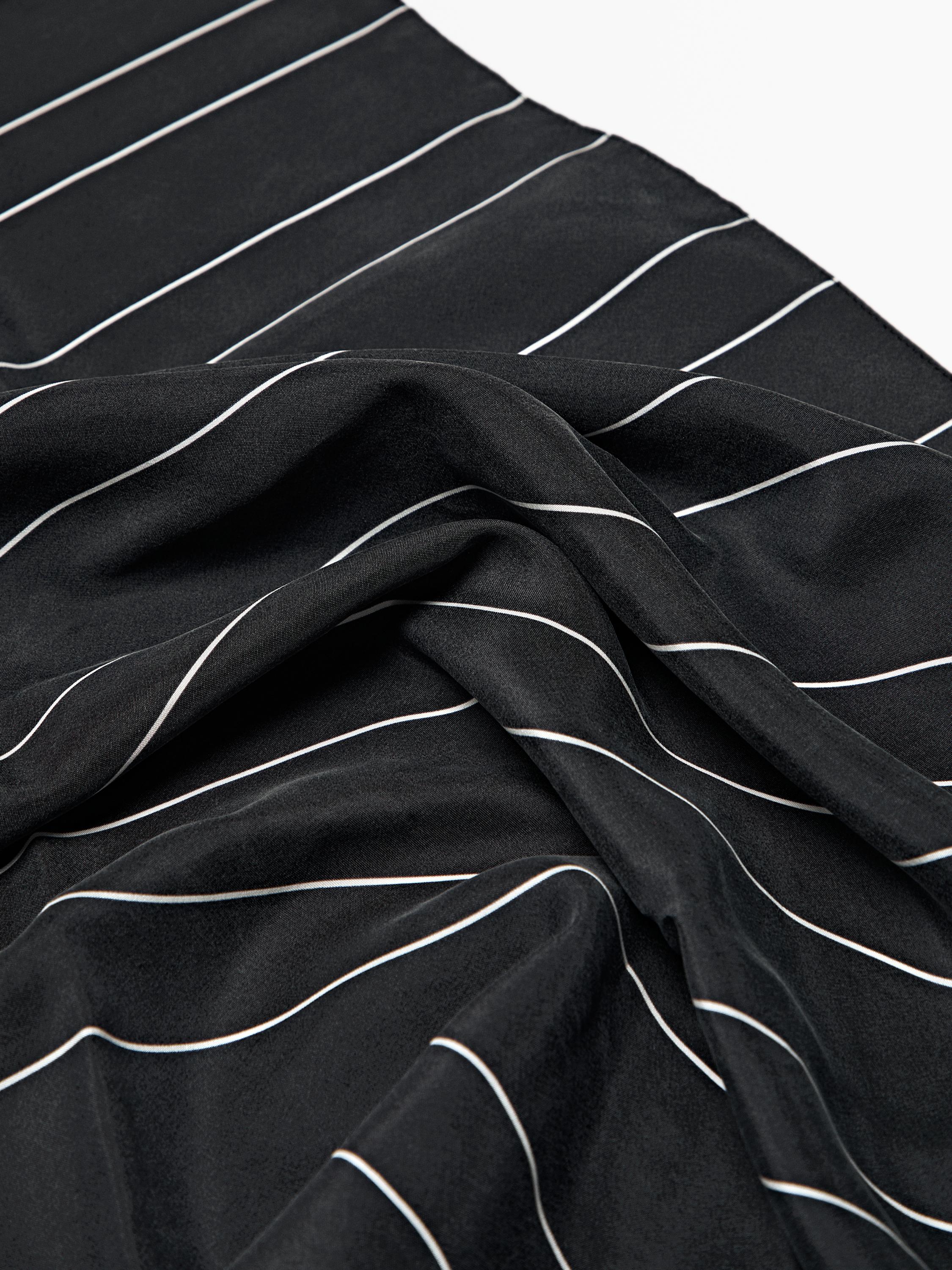 100% silk striped scarf