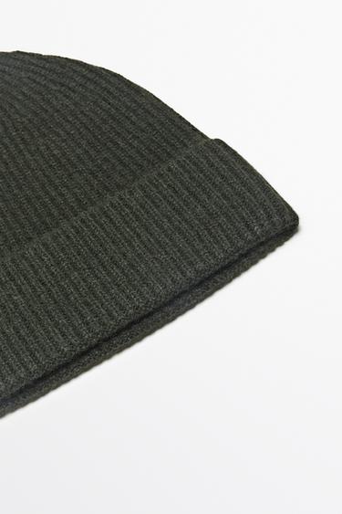100% cashmere knit beanie — KHAKI 3