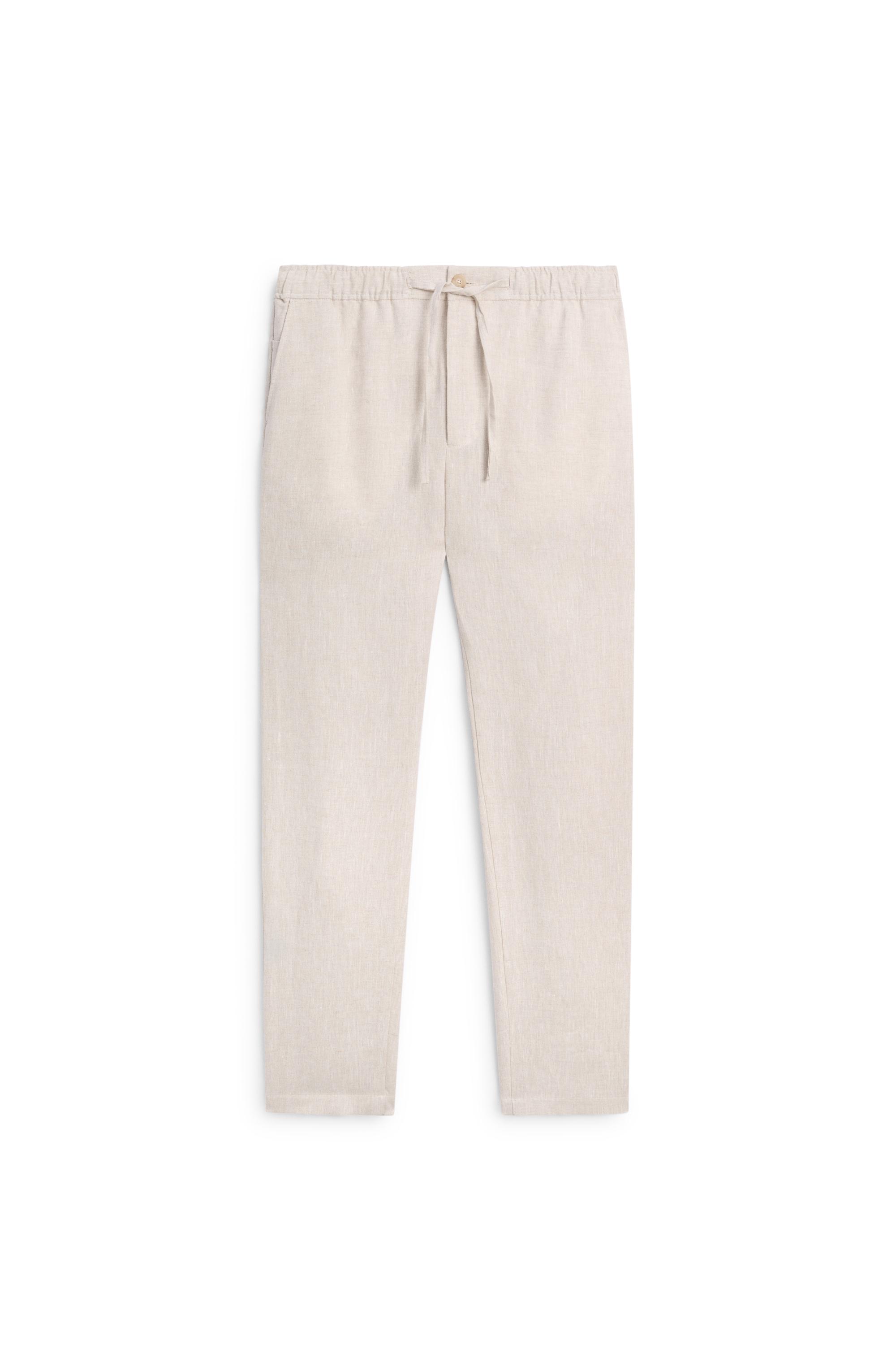 100% linen jogger fit pants — CREAM