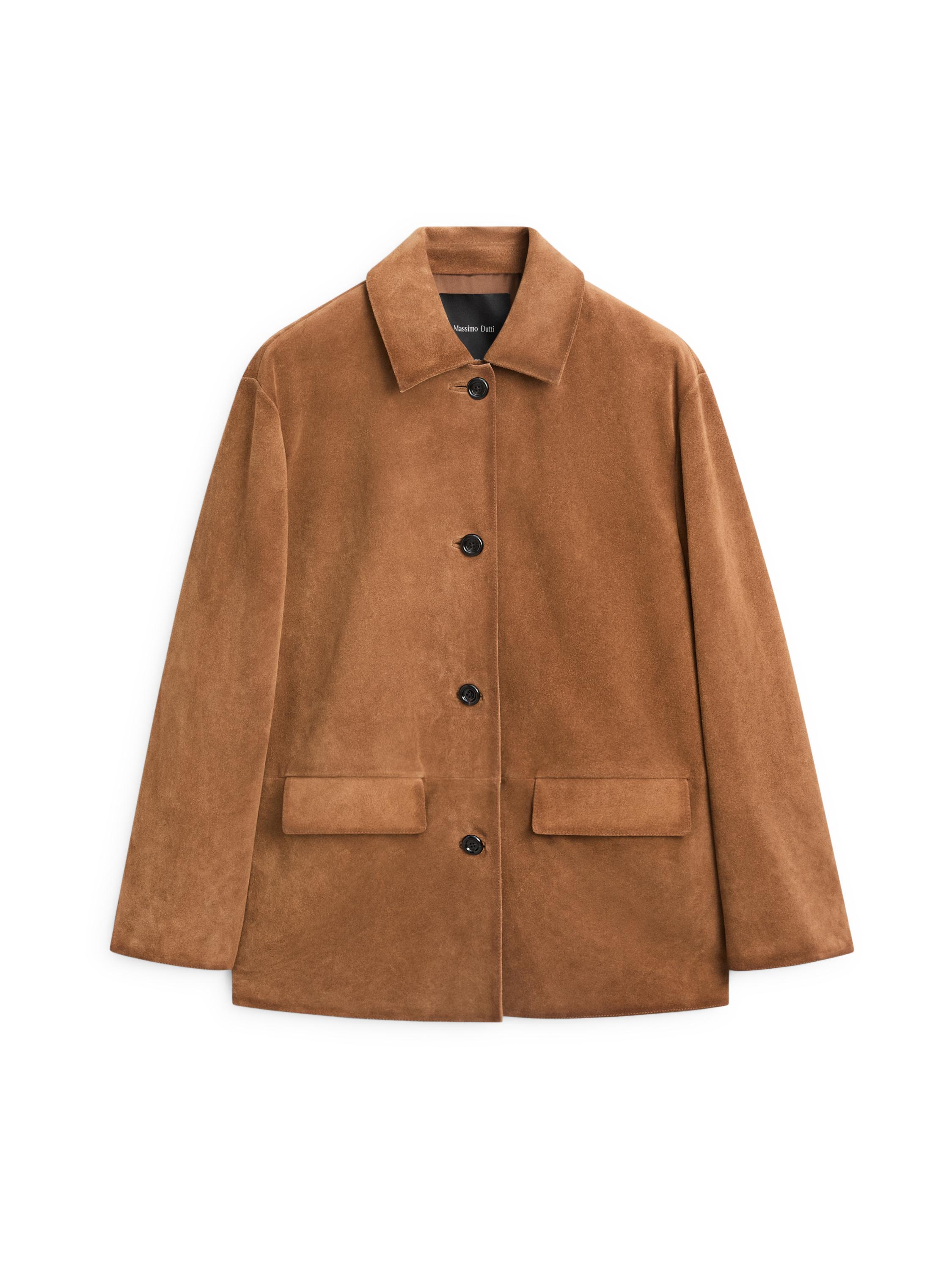 Suede leather jacket — CAMEL