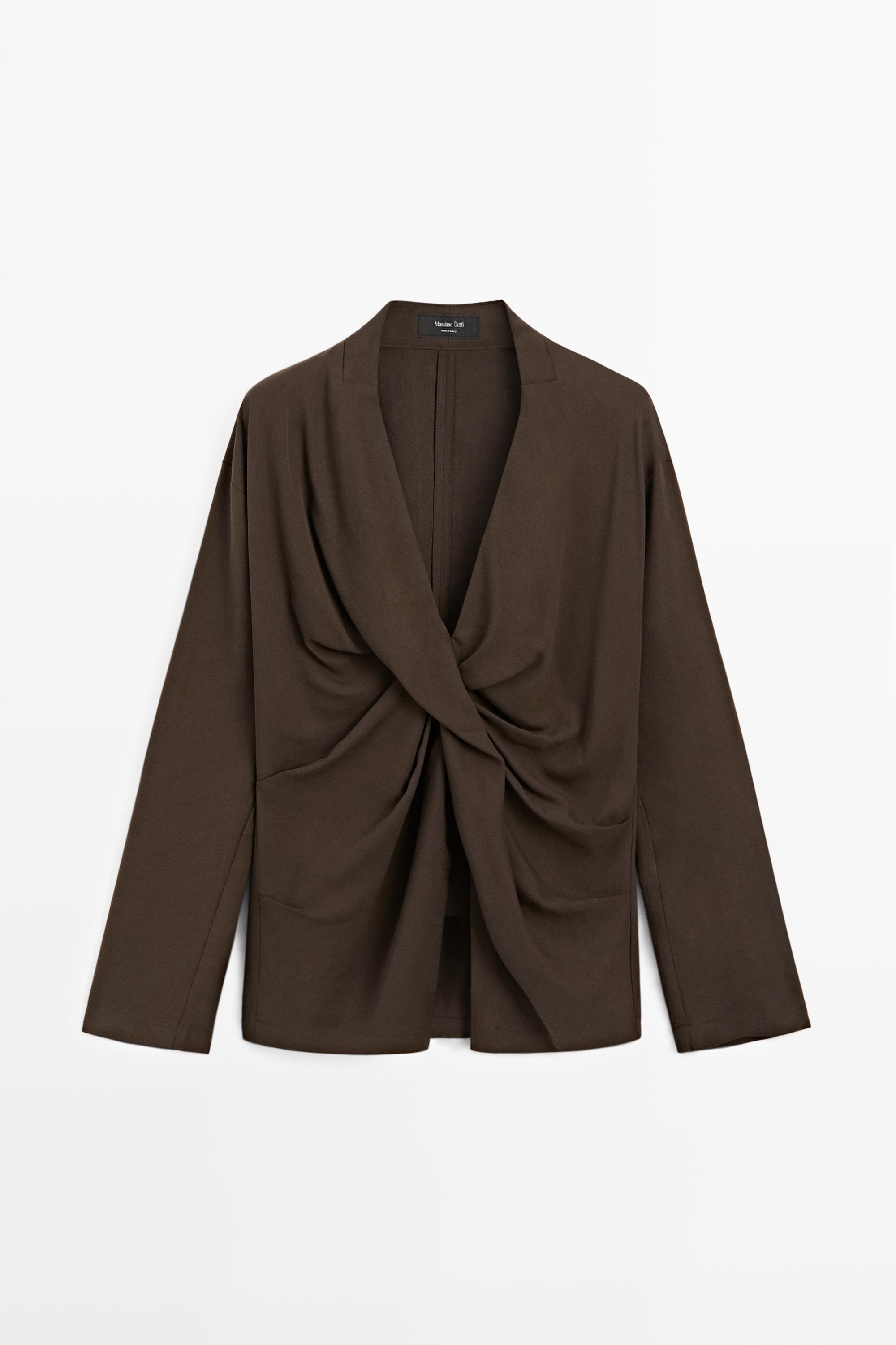 Massimo Dutti Drape detaylı dökümlü bluz