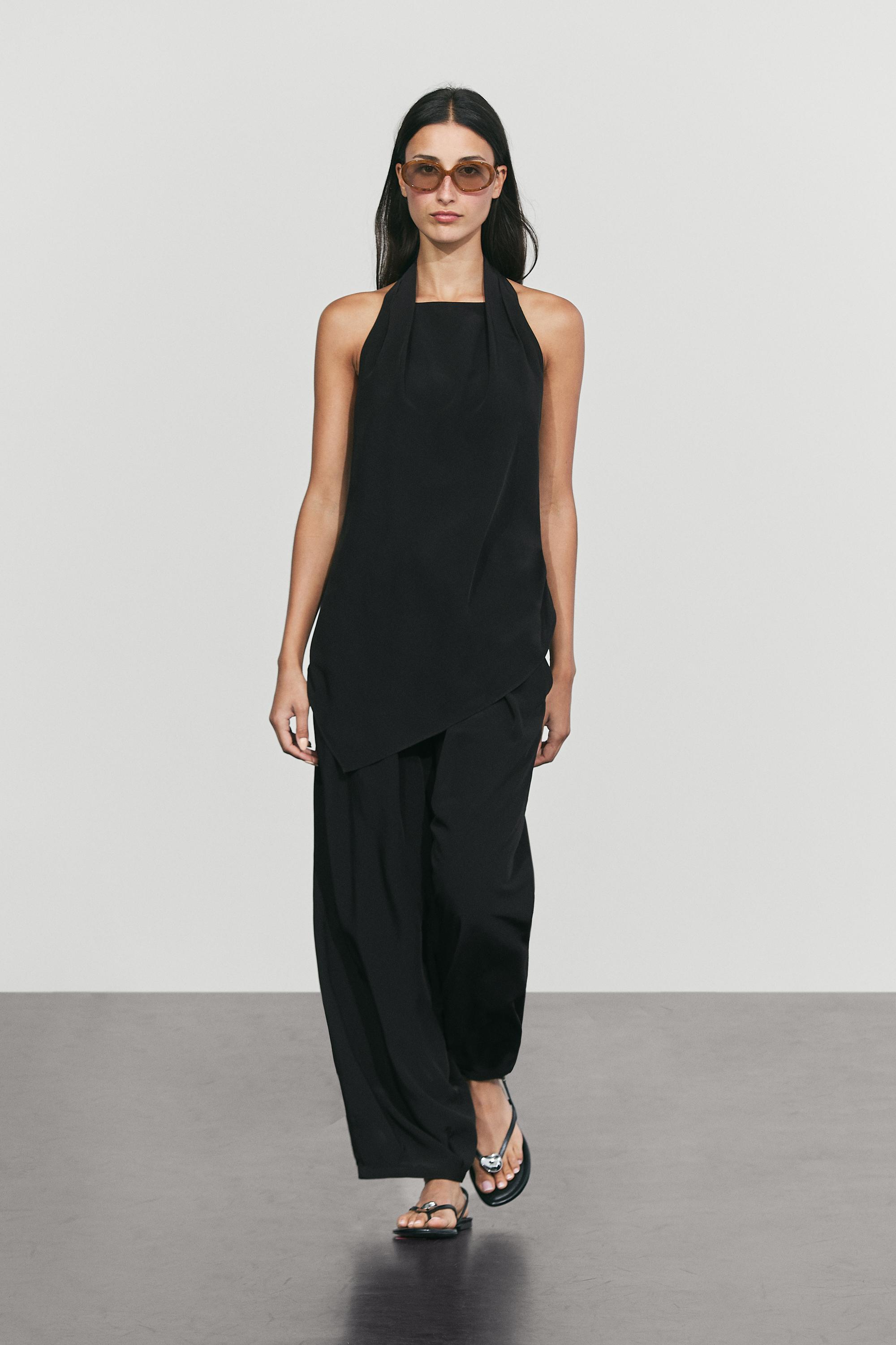 Pantalón fluido goma lazada total look