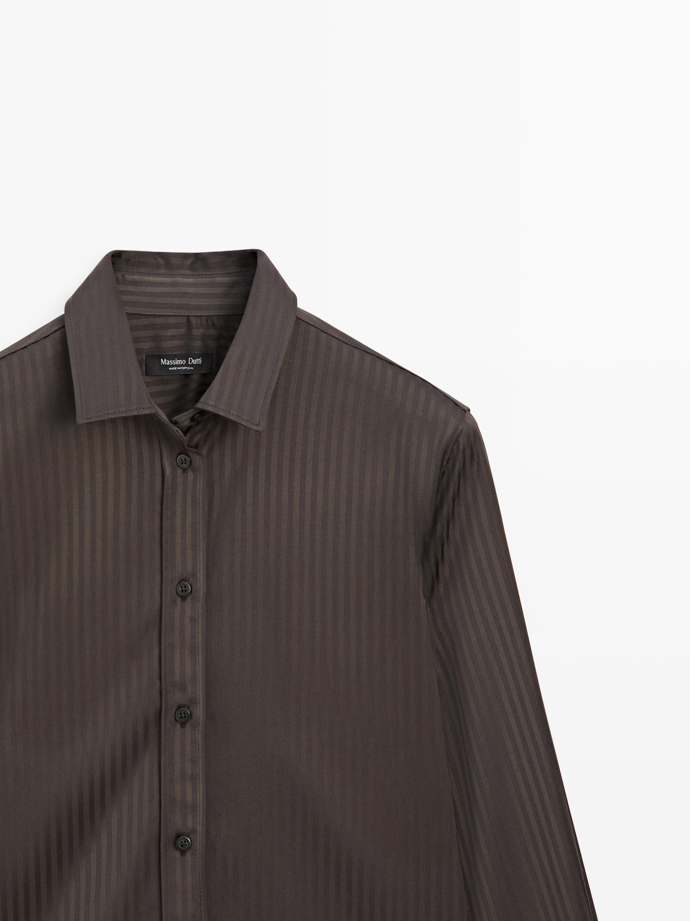 Striped flowing shirt — BROWN