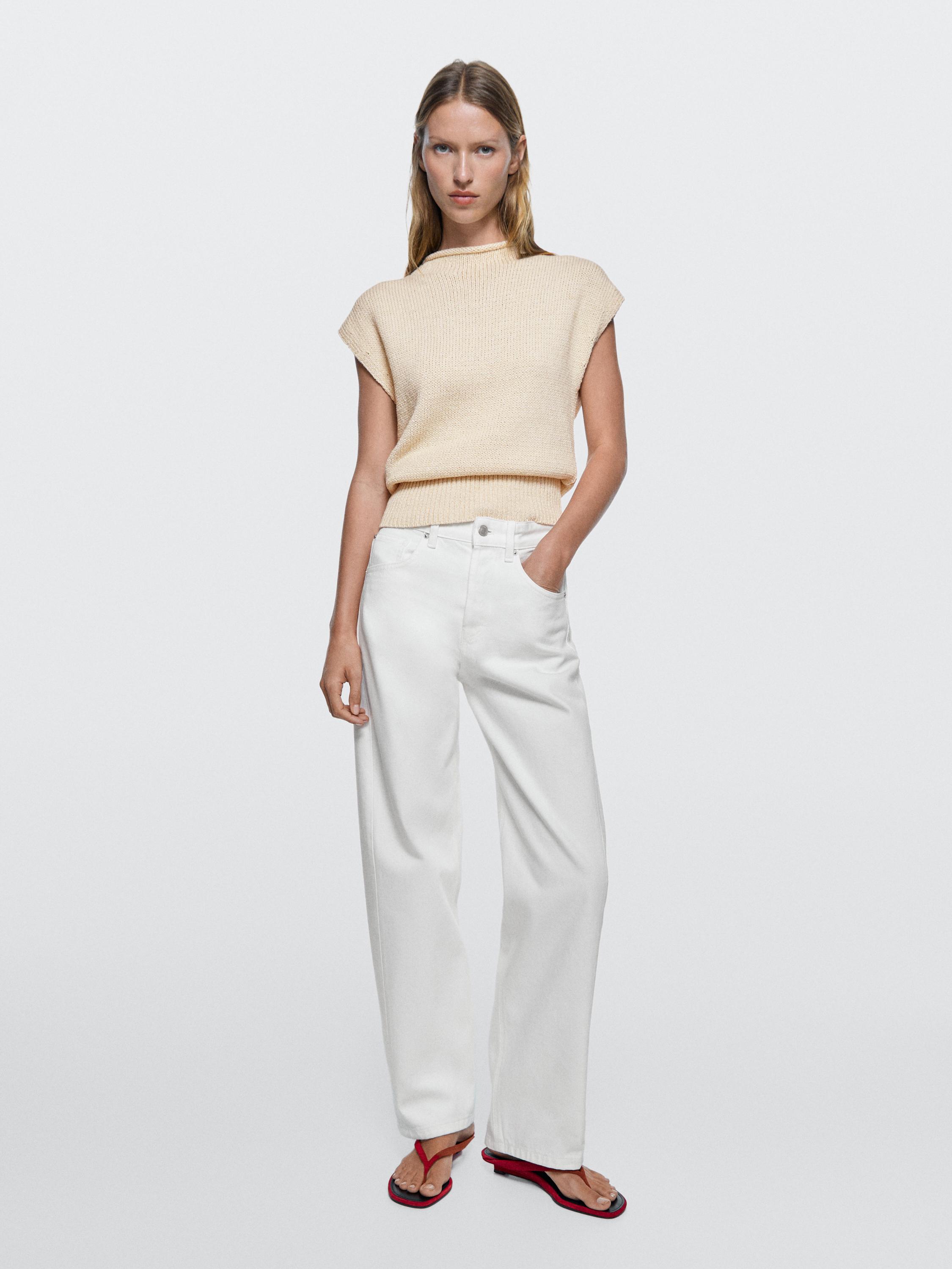 Mid-rise balloon fit jeans — Off white