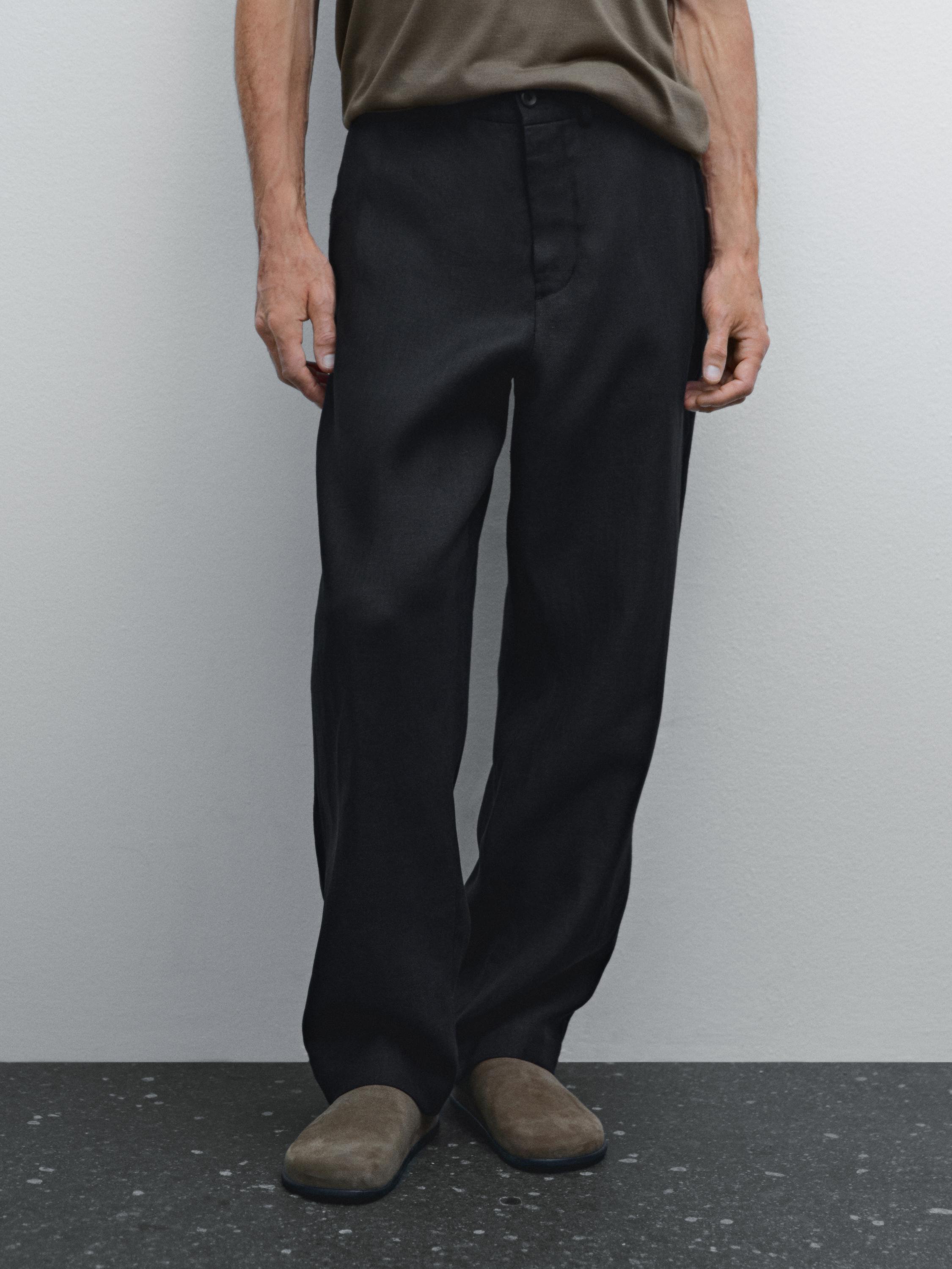 100% linen trousers