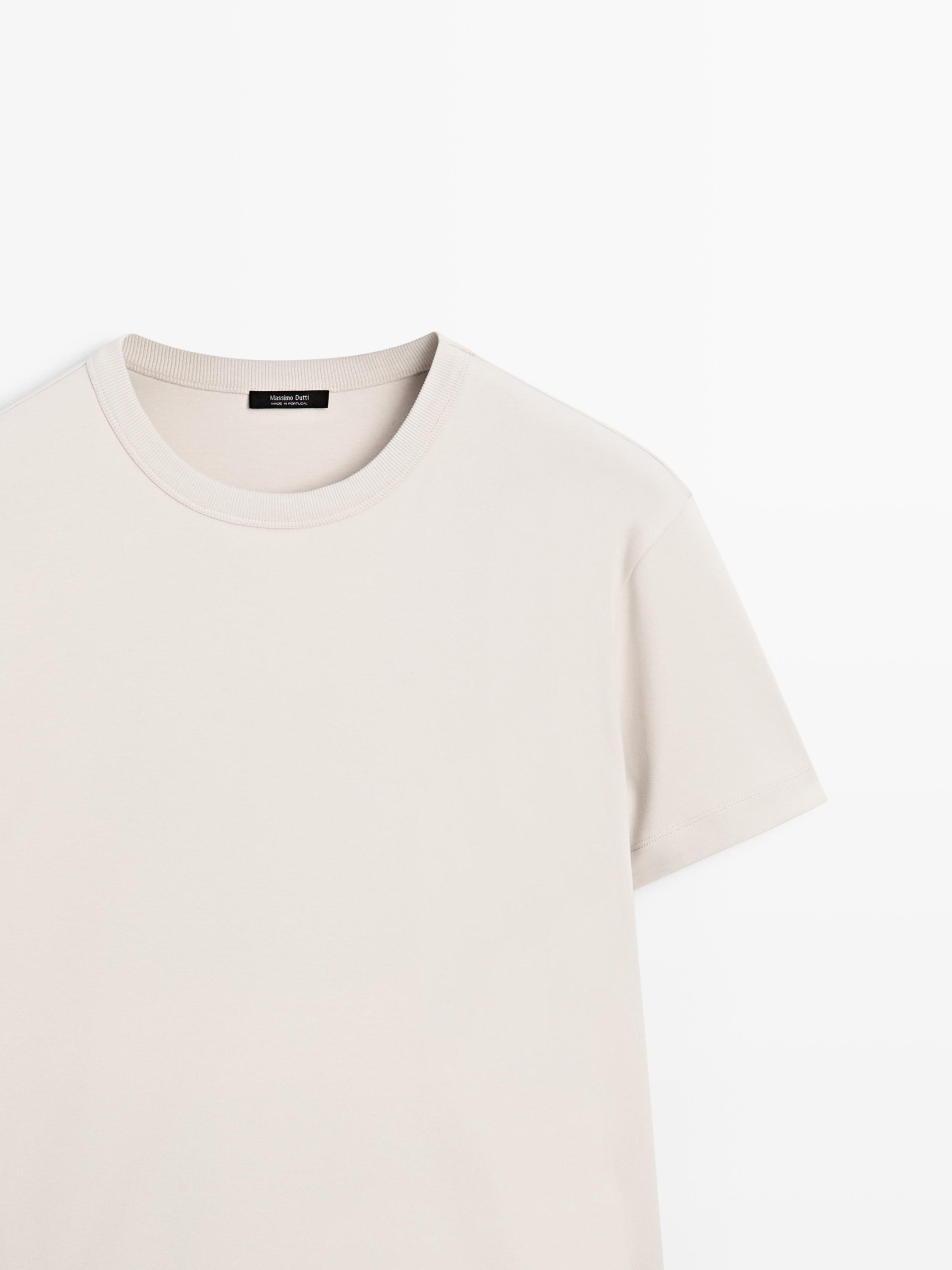 100% cotton short-sleeve T-shirt — STONE