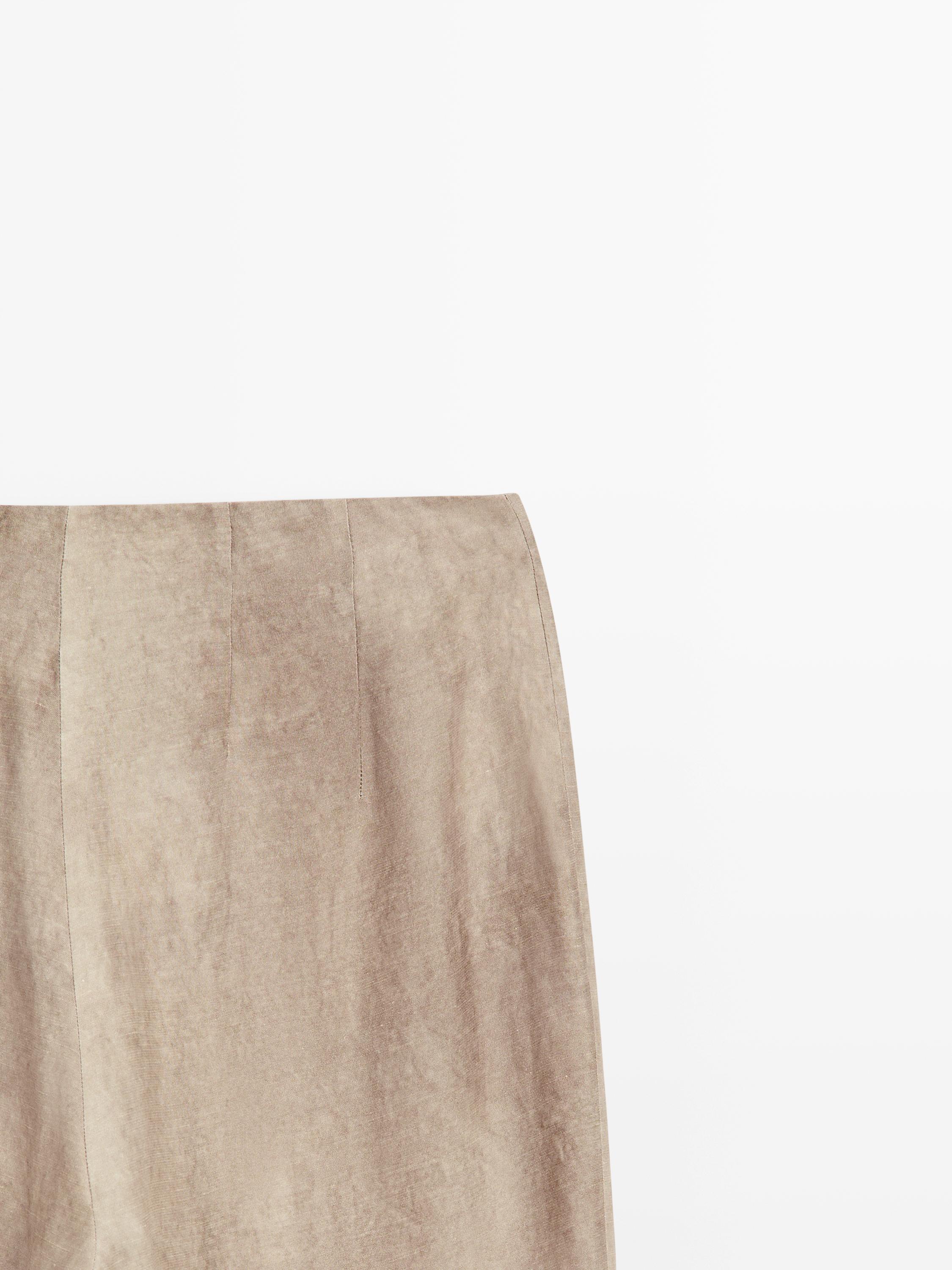 Distressed-effect flowing trousers — STONE