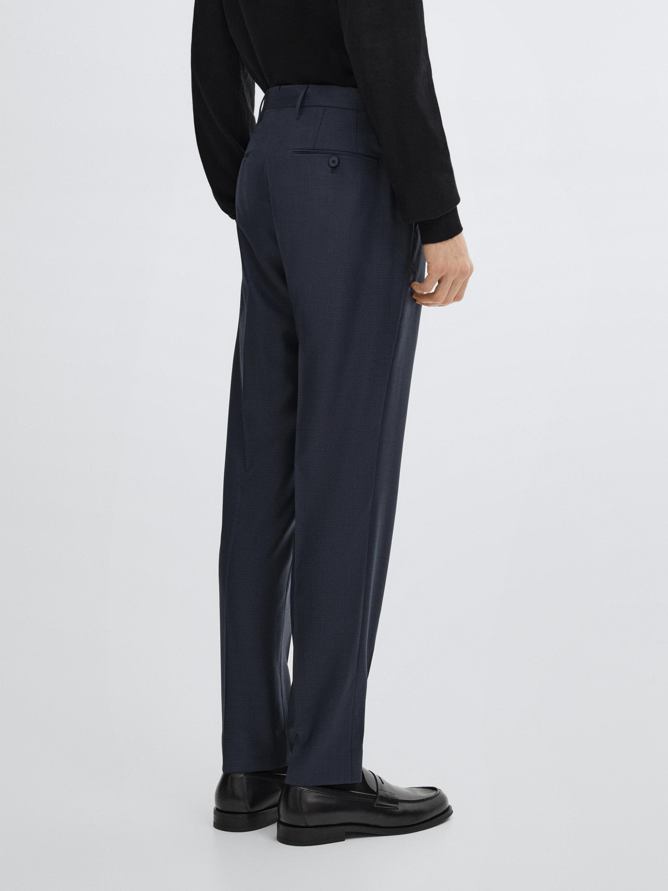Wool houndstooth trousers