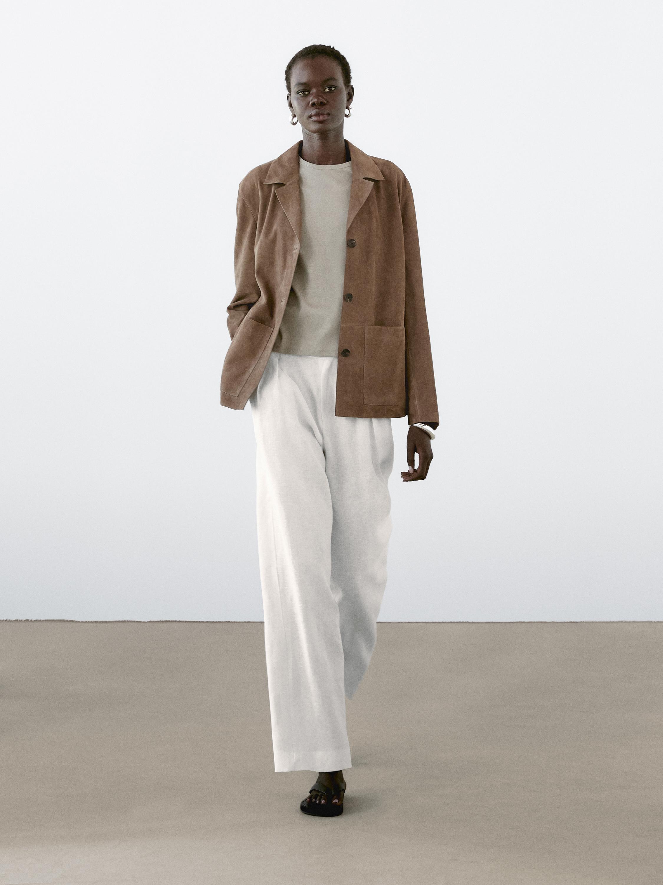 Jacket Giacca Pelle Scamosciata Donna Giacca Pelle Scamosciata