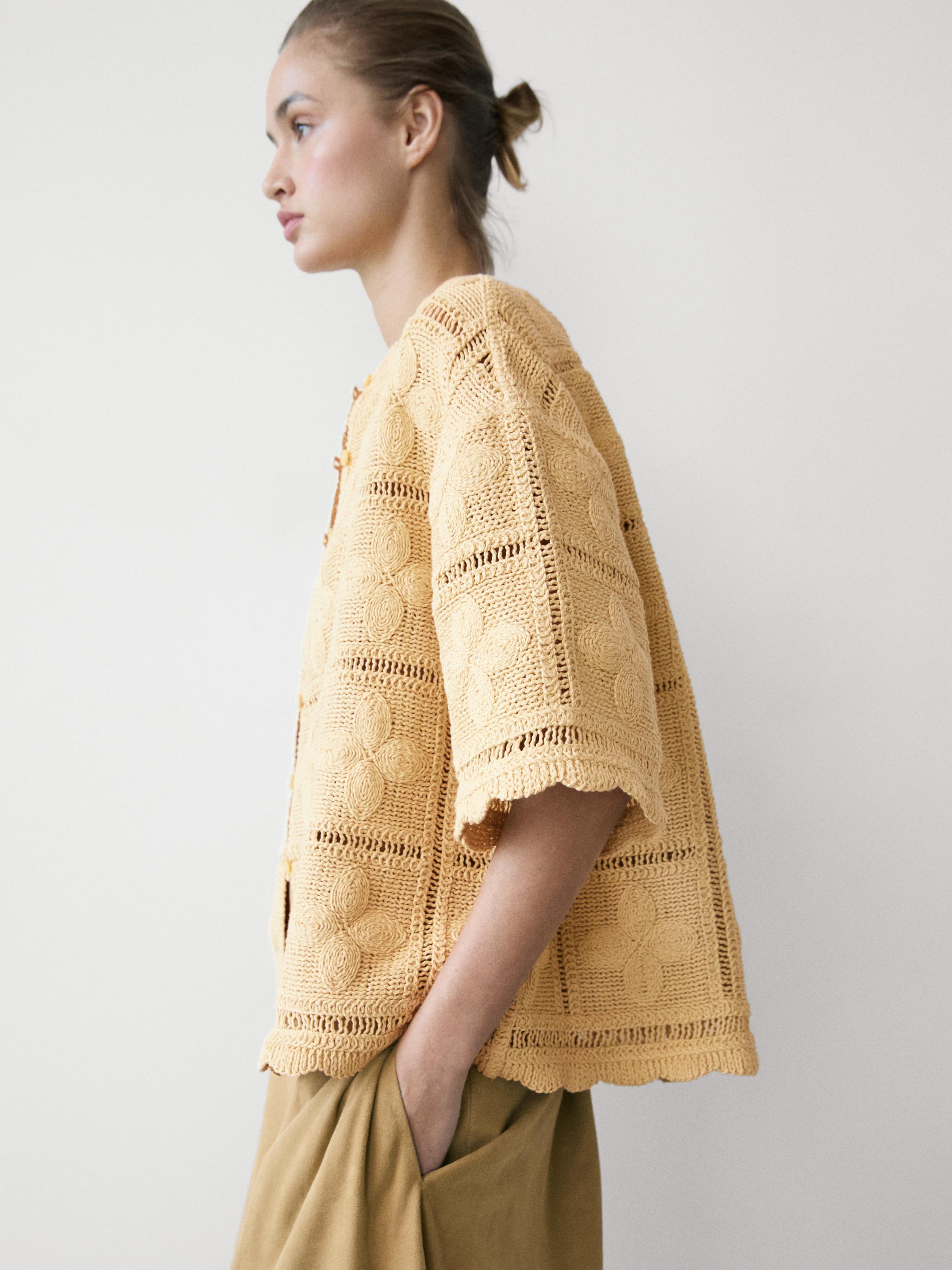 Cutwork crochet cardigan — Vanilla