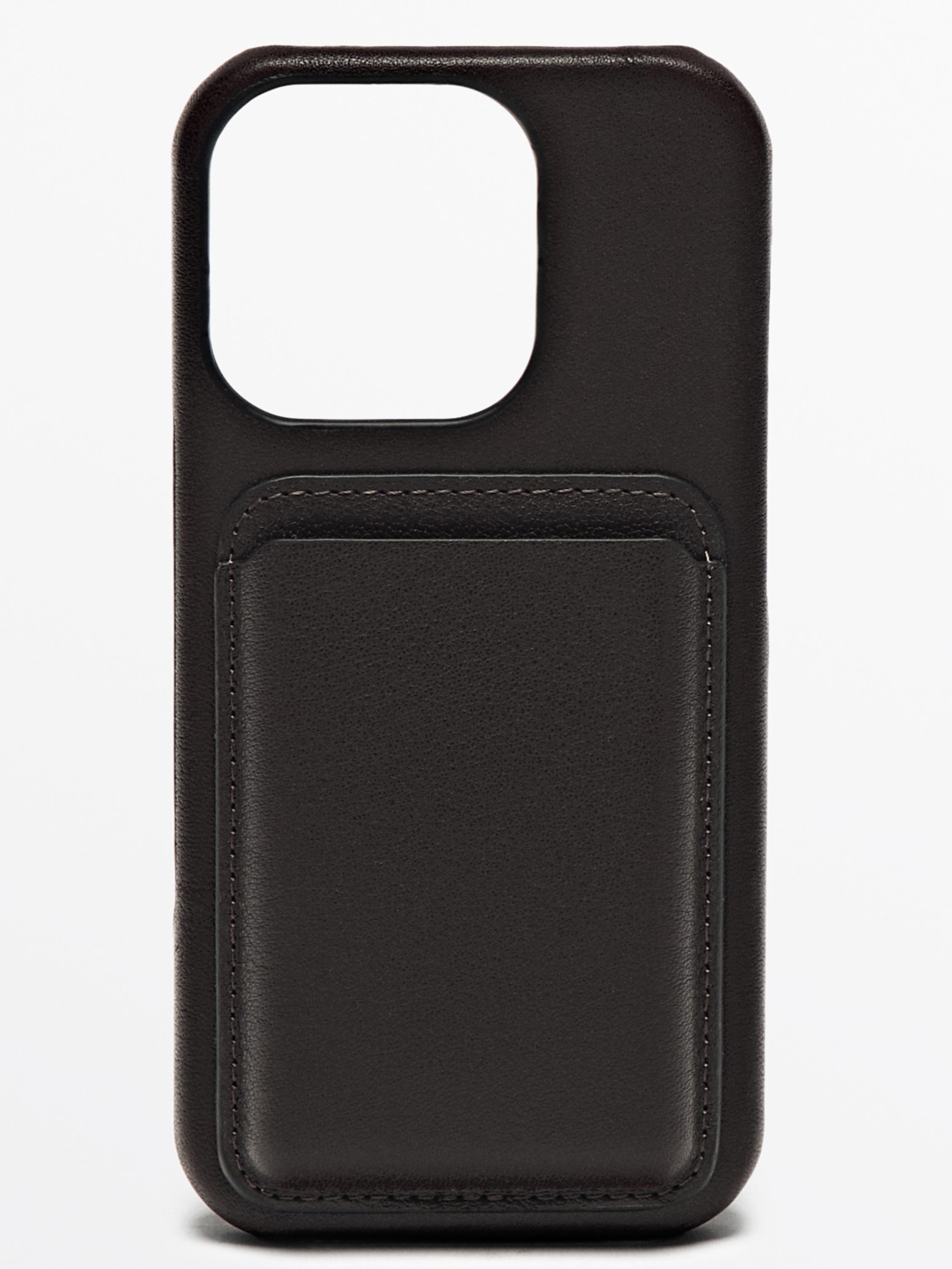 Nappa leather iPhone 16 Pro case — BROWN