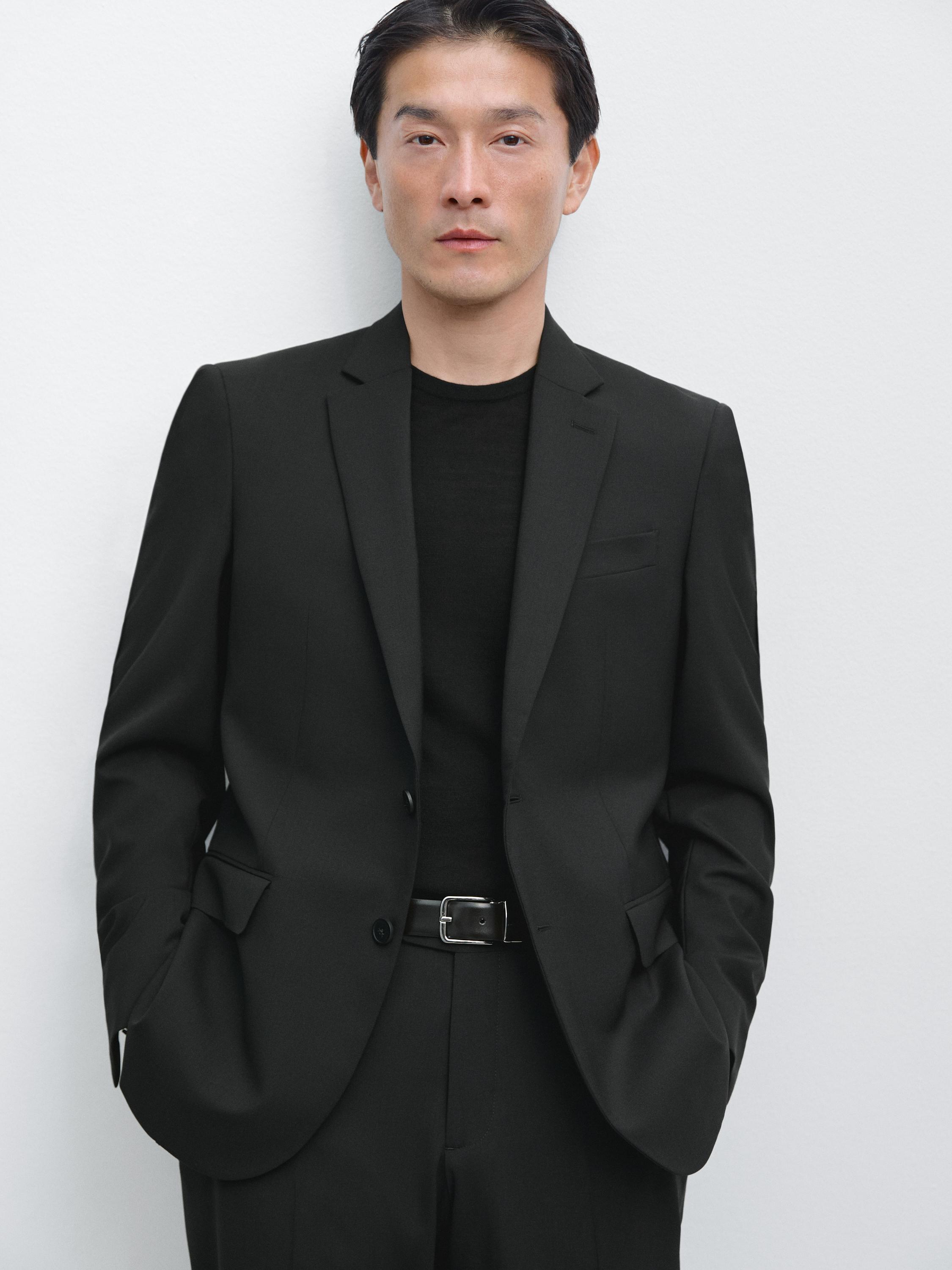 100% cool wool suit blazer