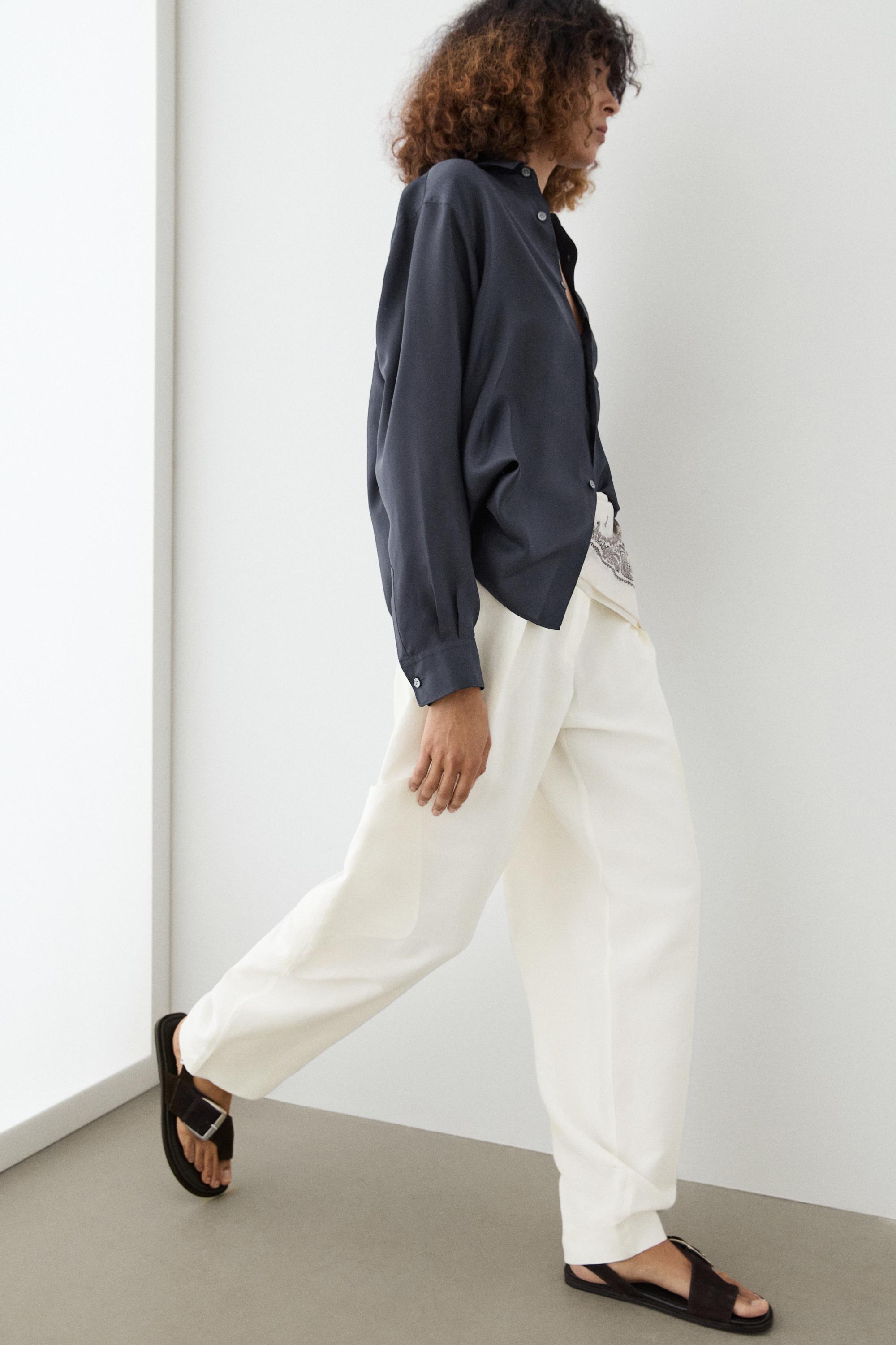 Flowing trousers with darts - LIMITED EDITION — BEIGE