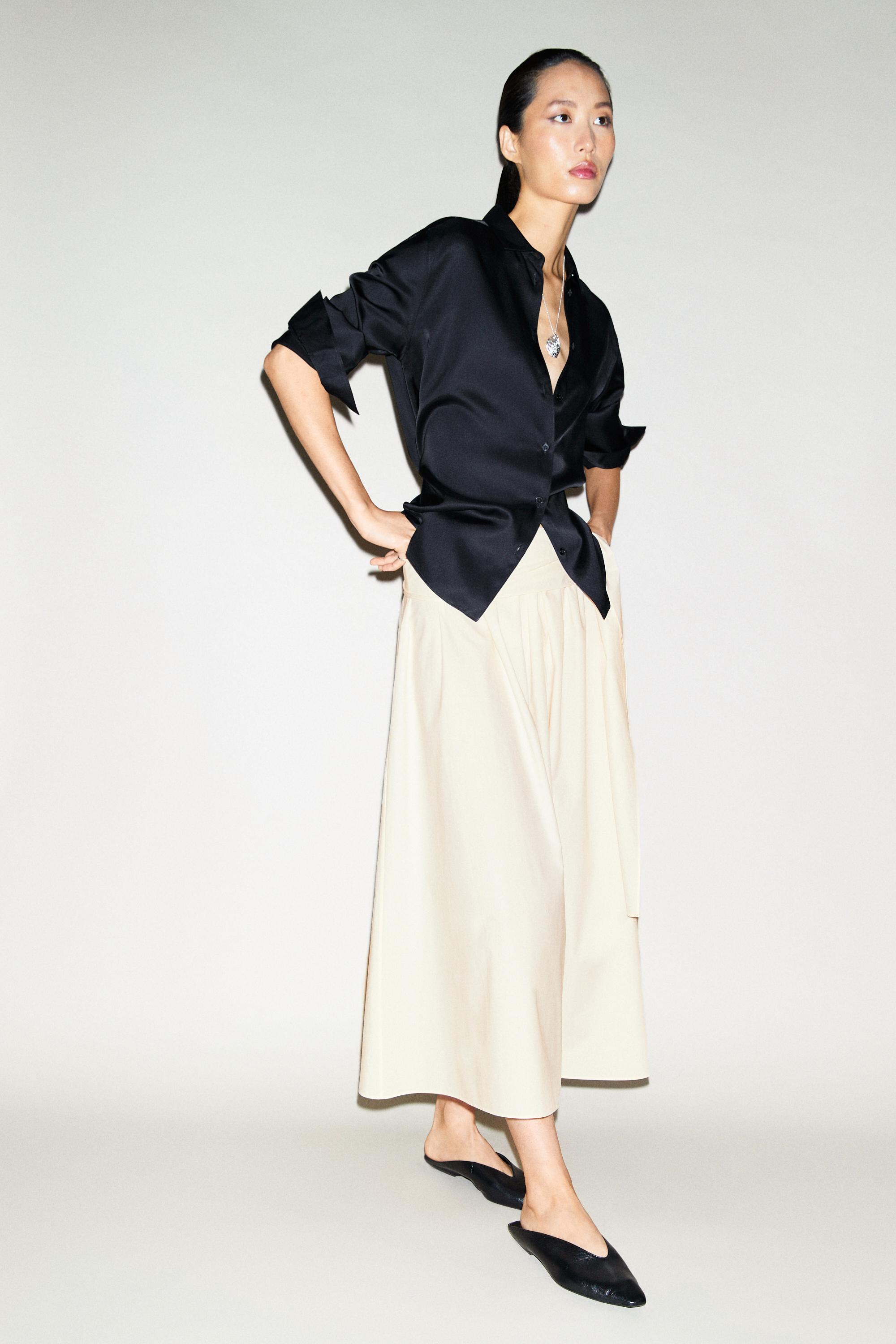 Flowing satin shirt
