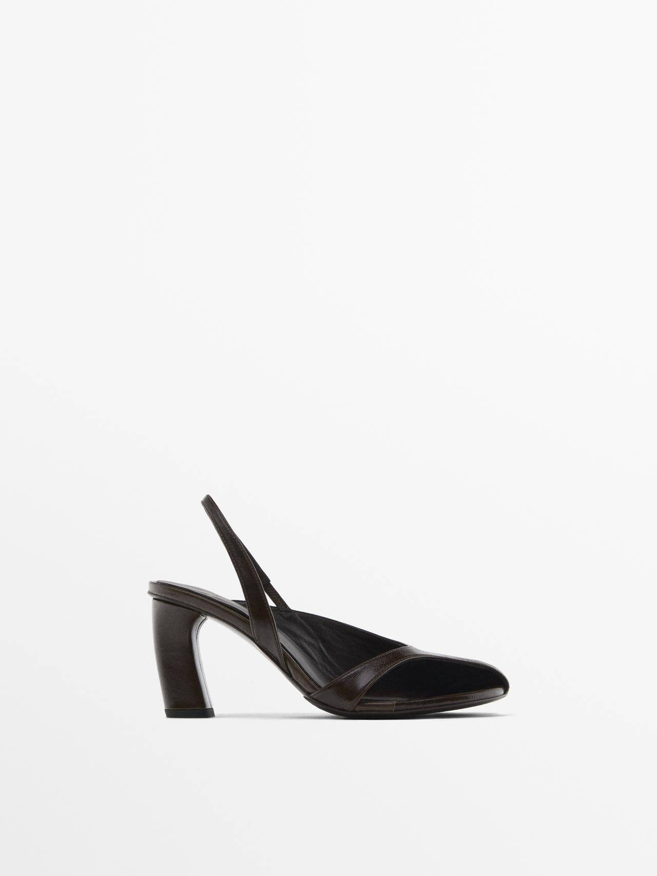 Massimo Dutti - Dame - Asymmetriske Pumps – Studio - Brun - 35