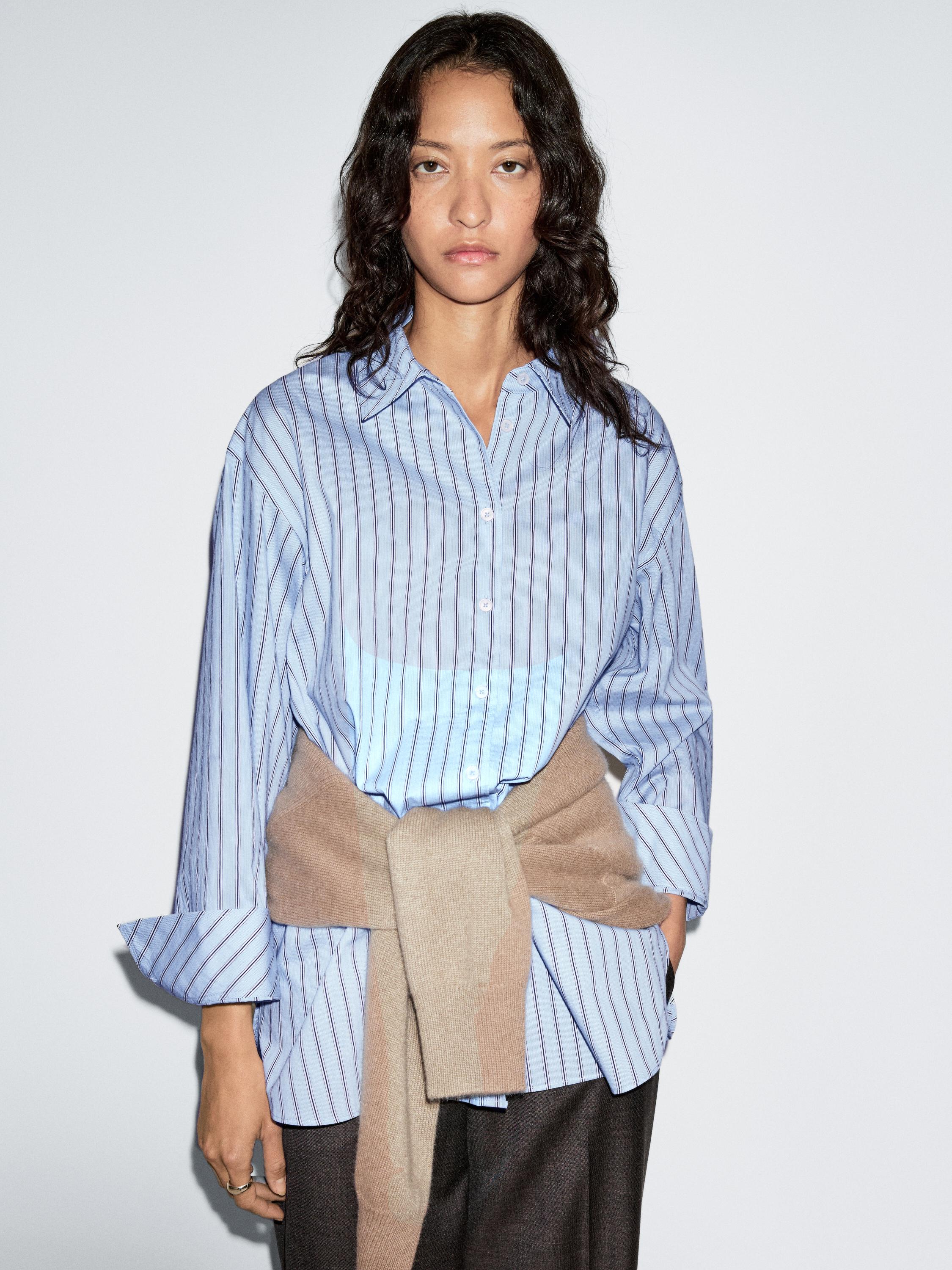 Stripete skjorte i bomullsblanding