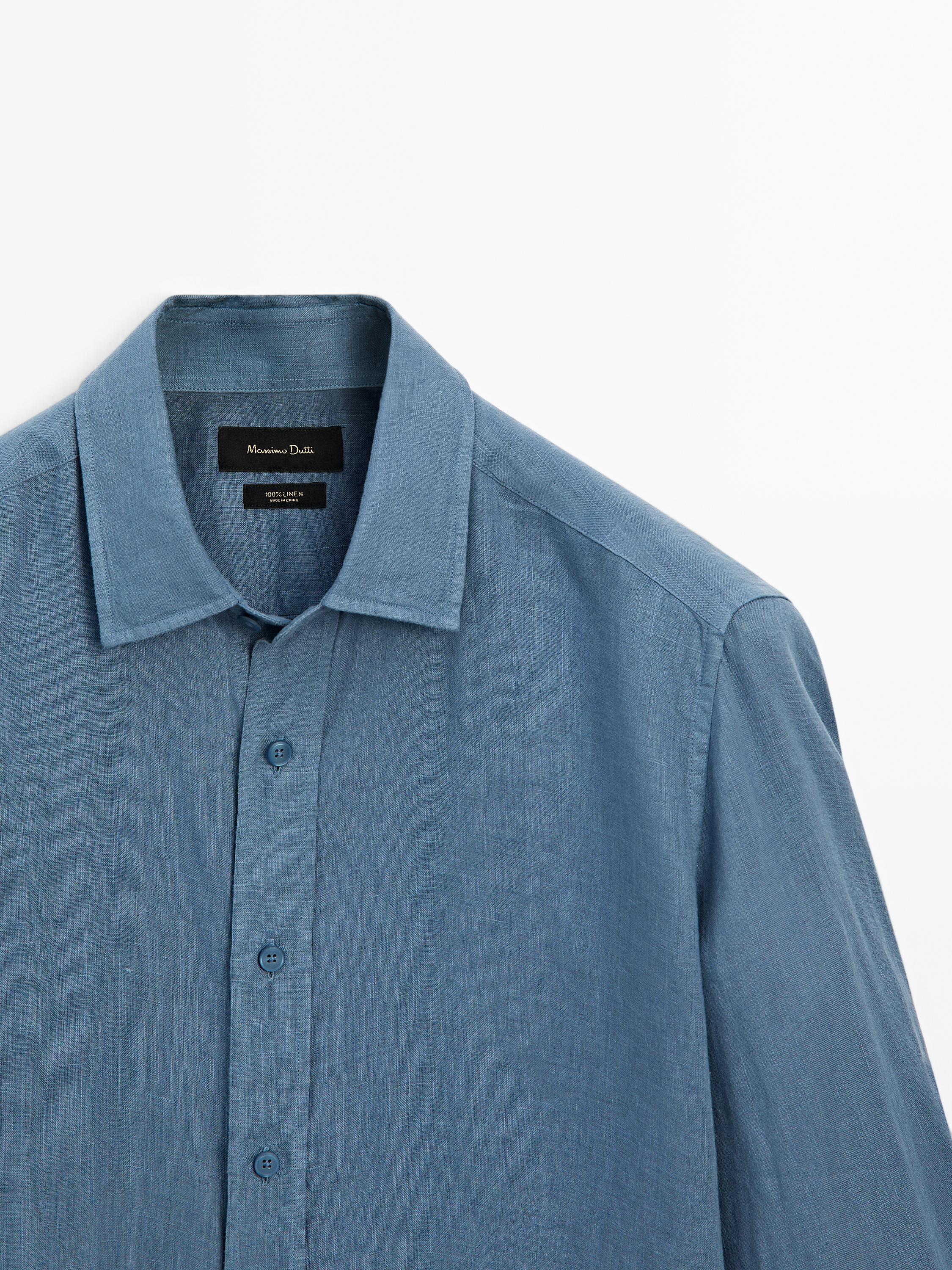 100% linen regular fit shirt