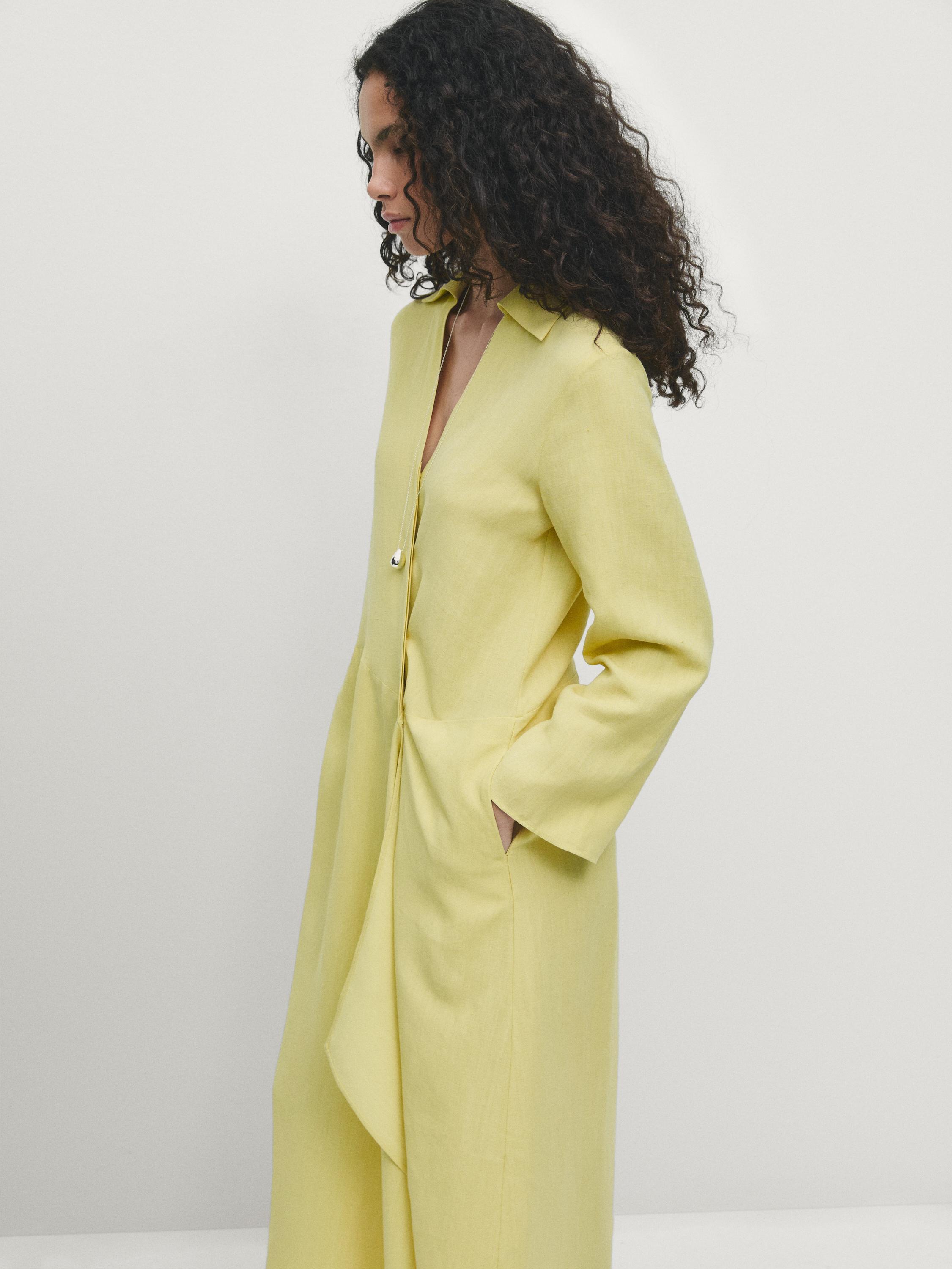 Robe chemise à volants