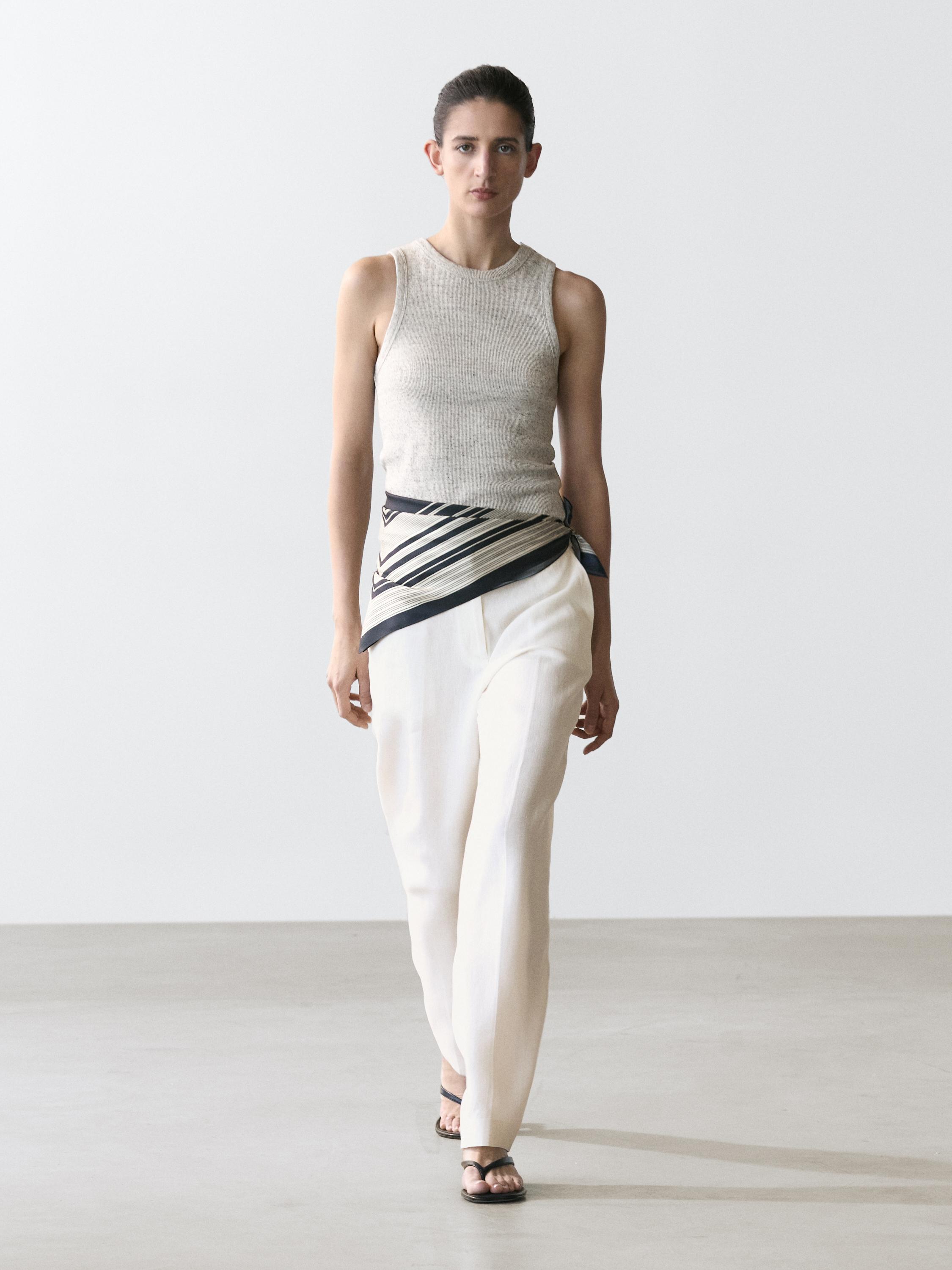 Льняные костюмные брюки