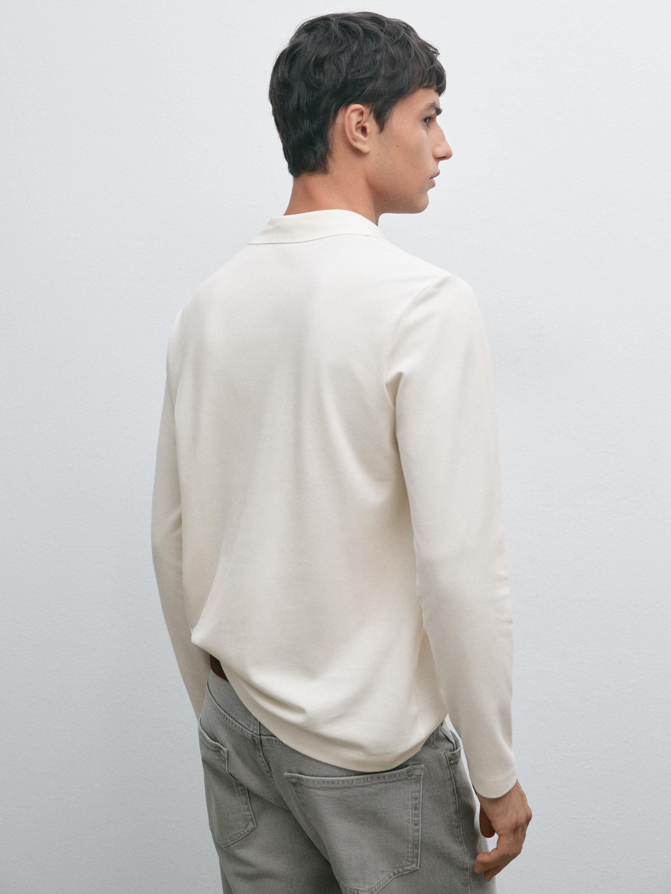 Polo majica dugih rukava od merceriziranog pamuka i pikea