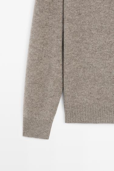 Wool blend polo sweater — MINK 7