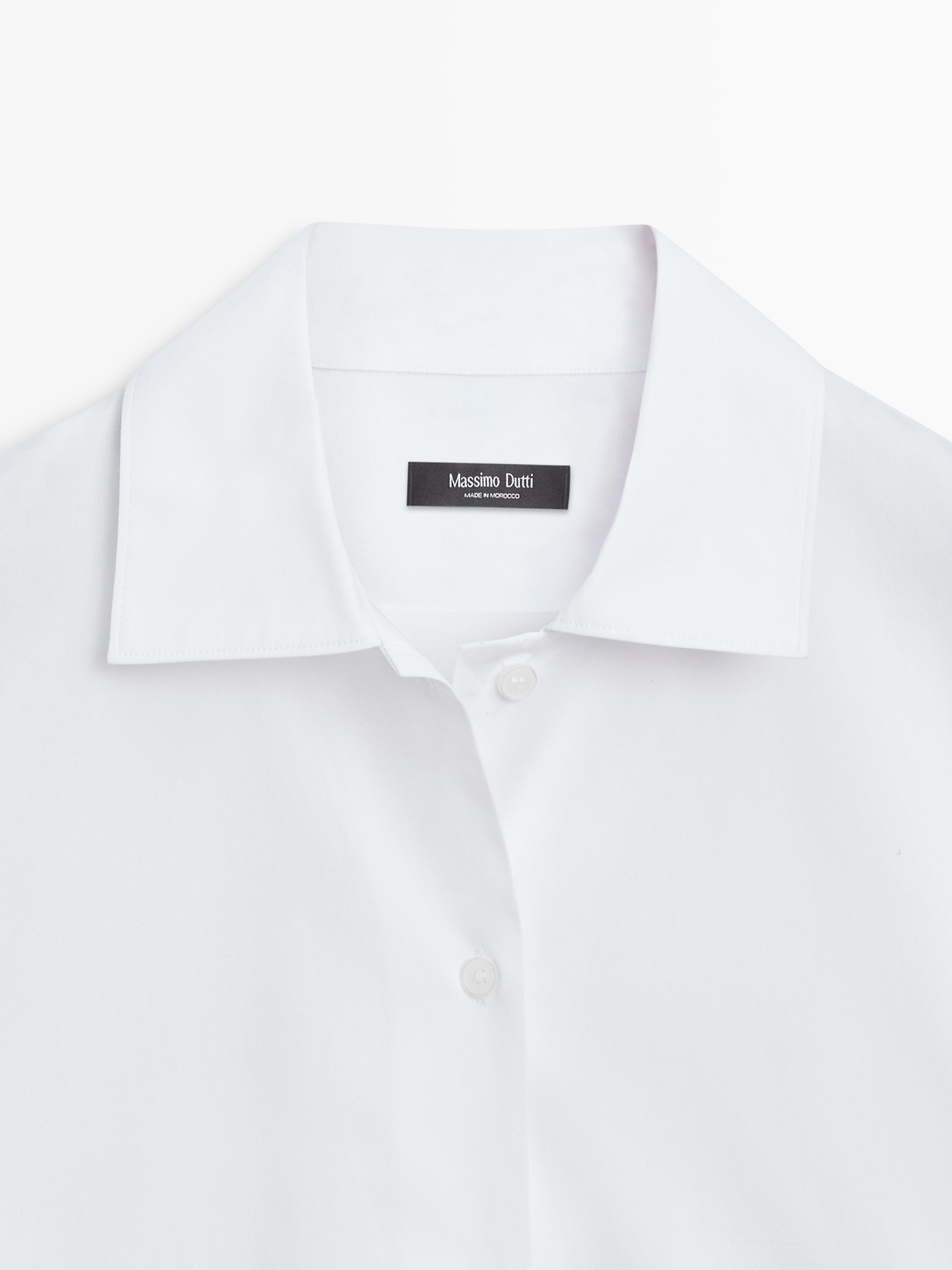 100% cotton poplin shirt — WHITE