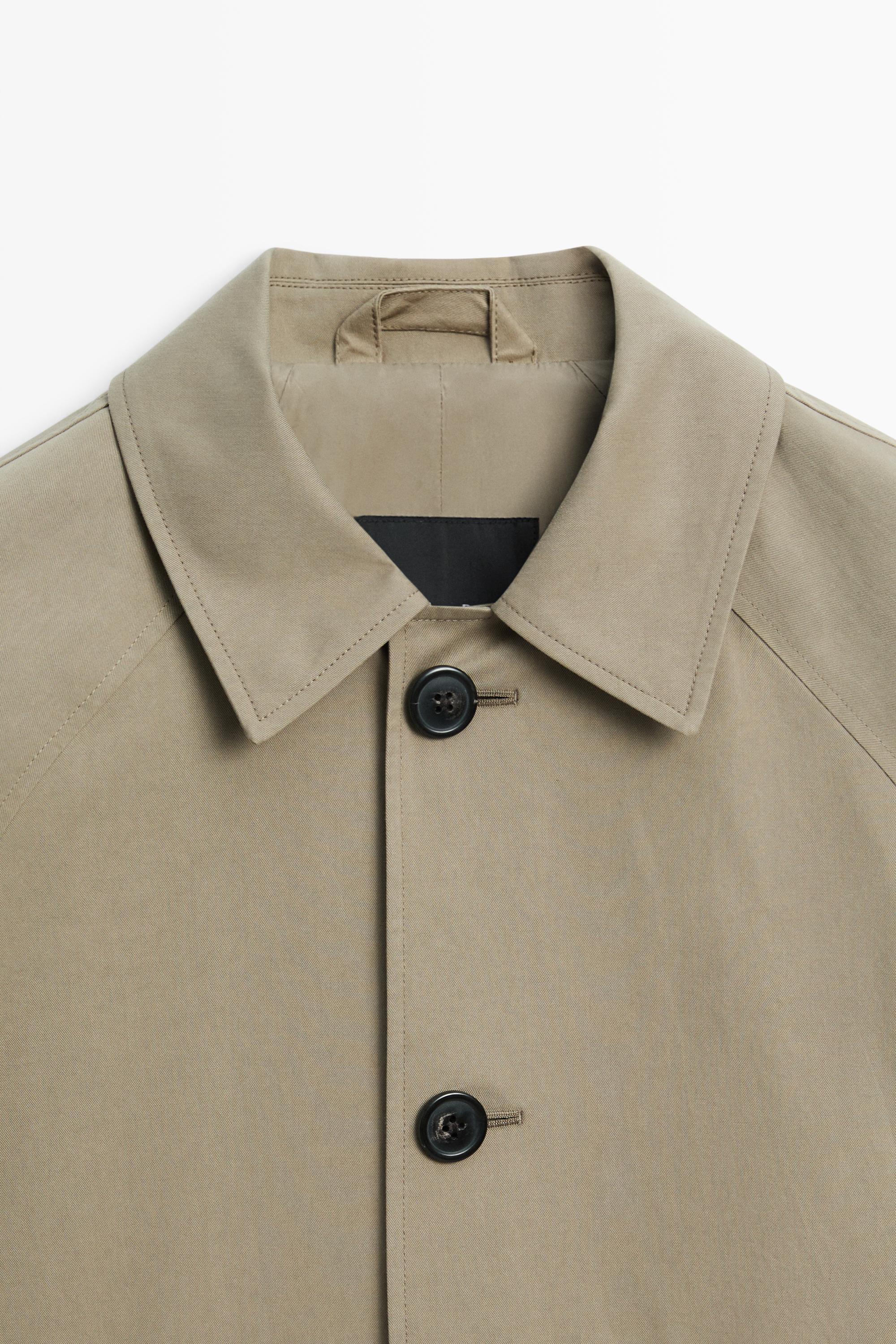 Oversize long 100% cotton trench coat — MOLE BROWN