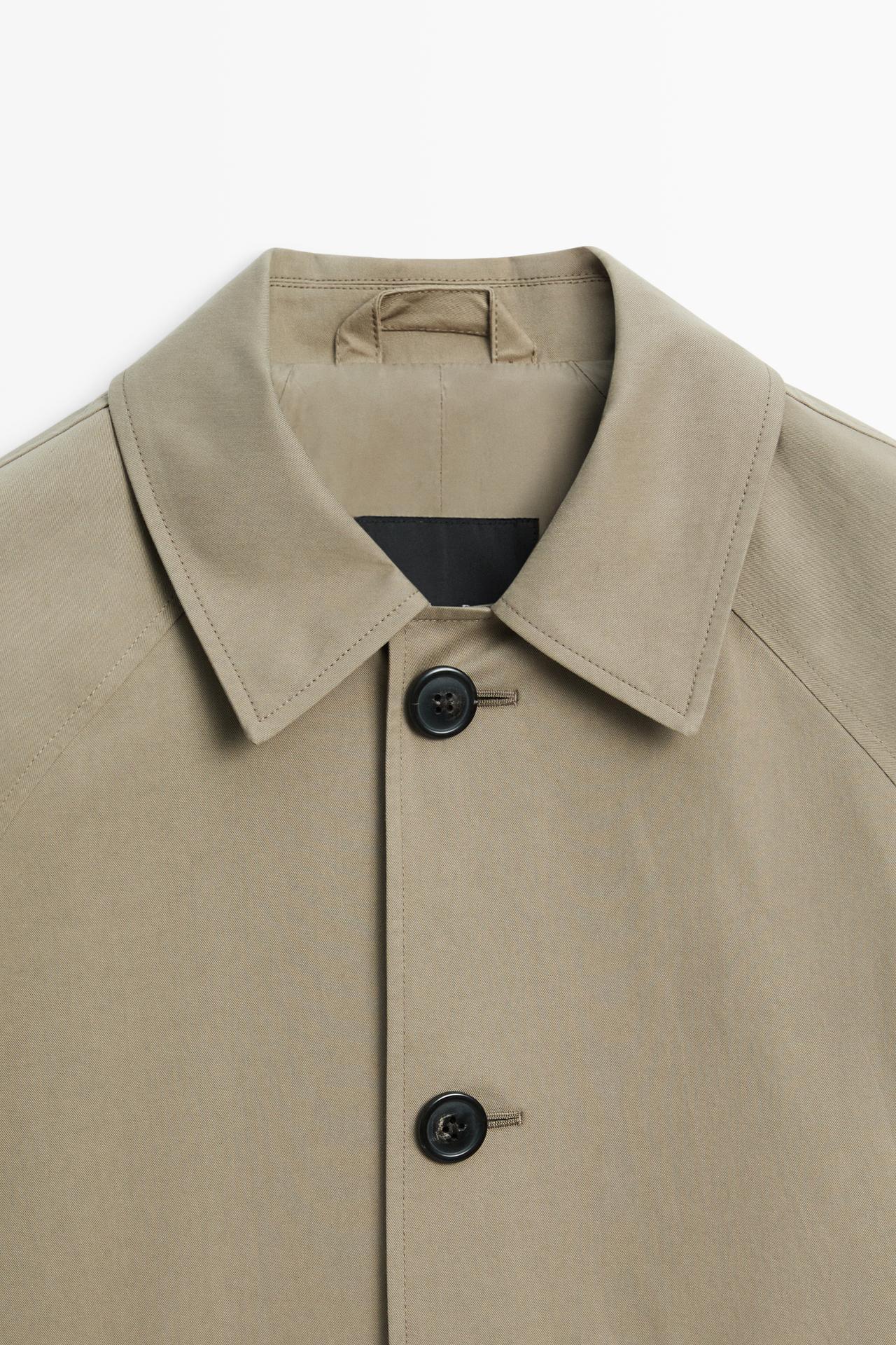 Oversize long 100% cotton trench coat — MOLE BROWN