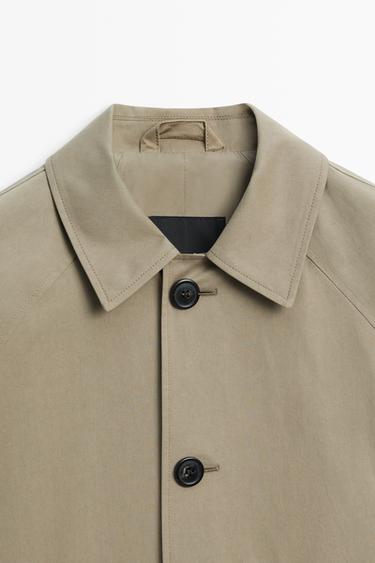 Oversize long 100% cotton trench coat — MOLE BROWN 4