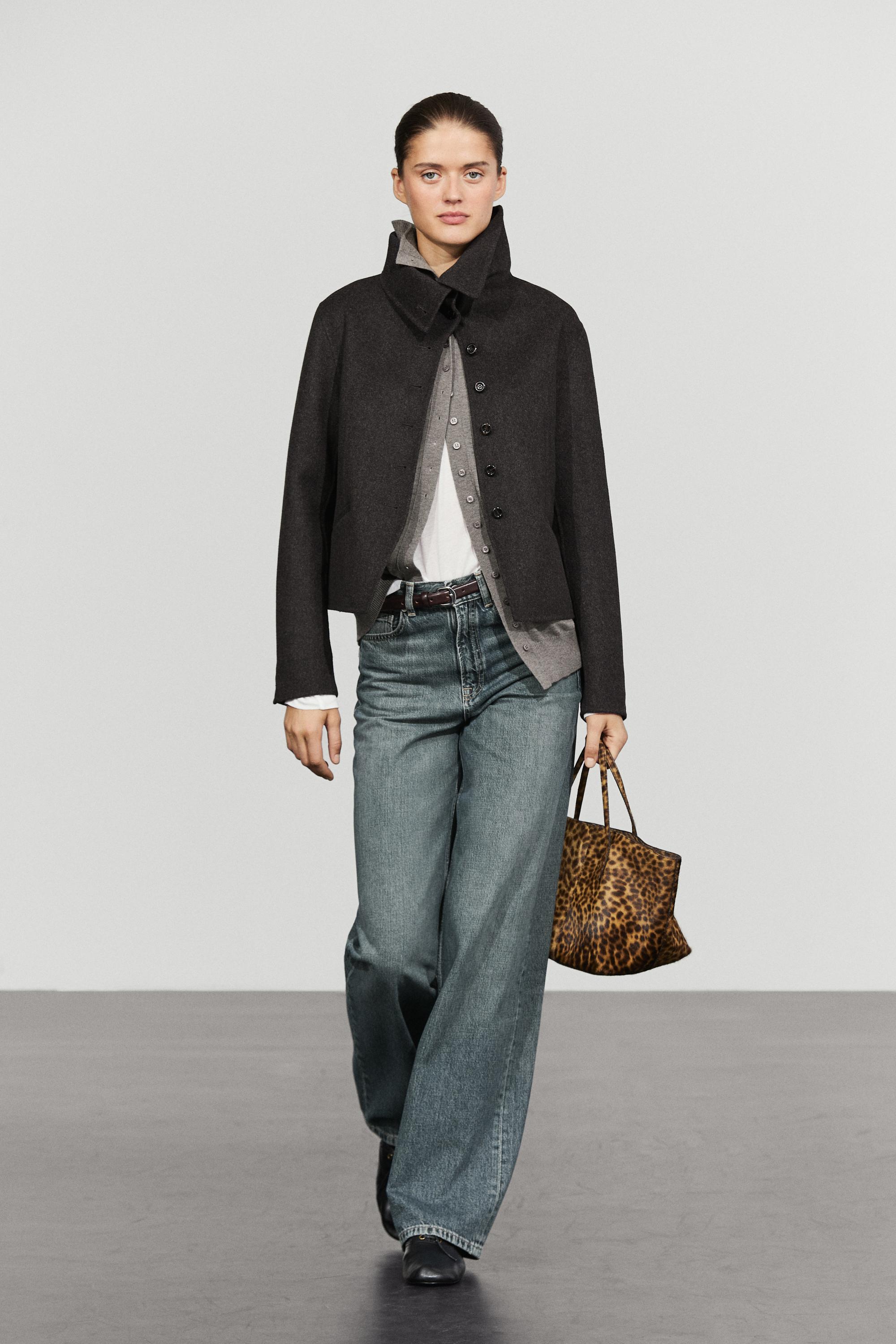 Stand-up collar short jacket