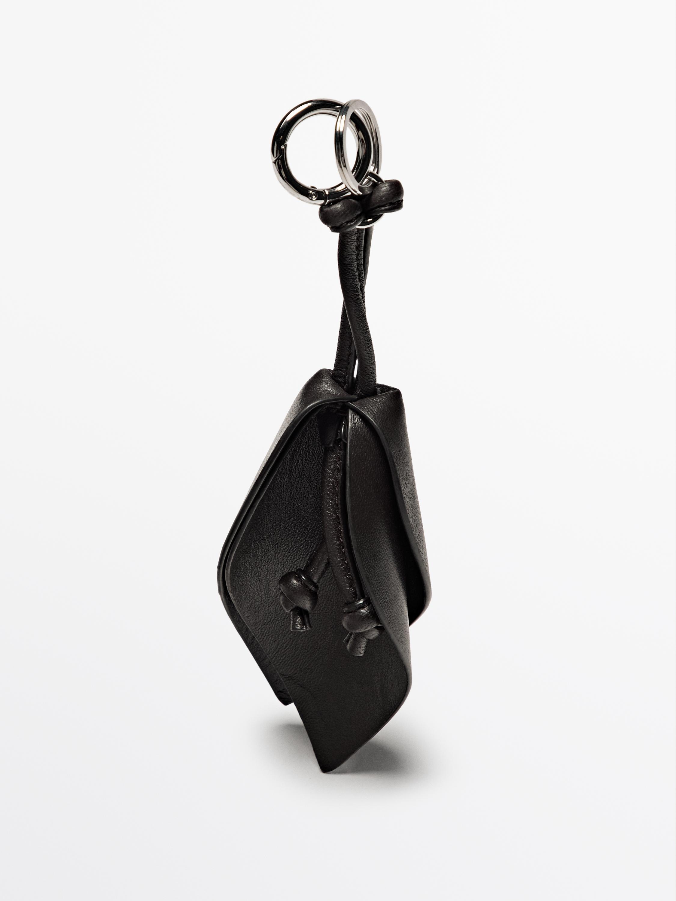 Nappa leather flower key ring