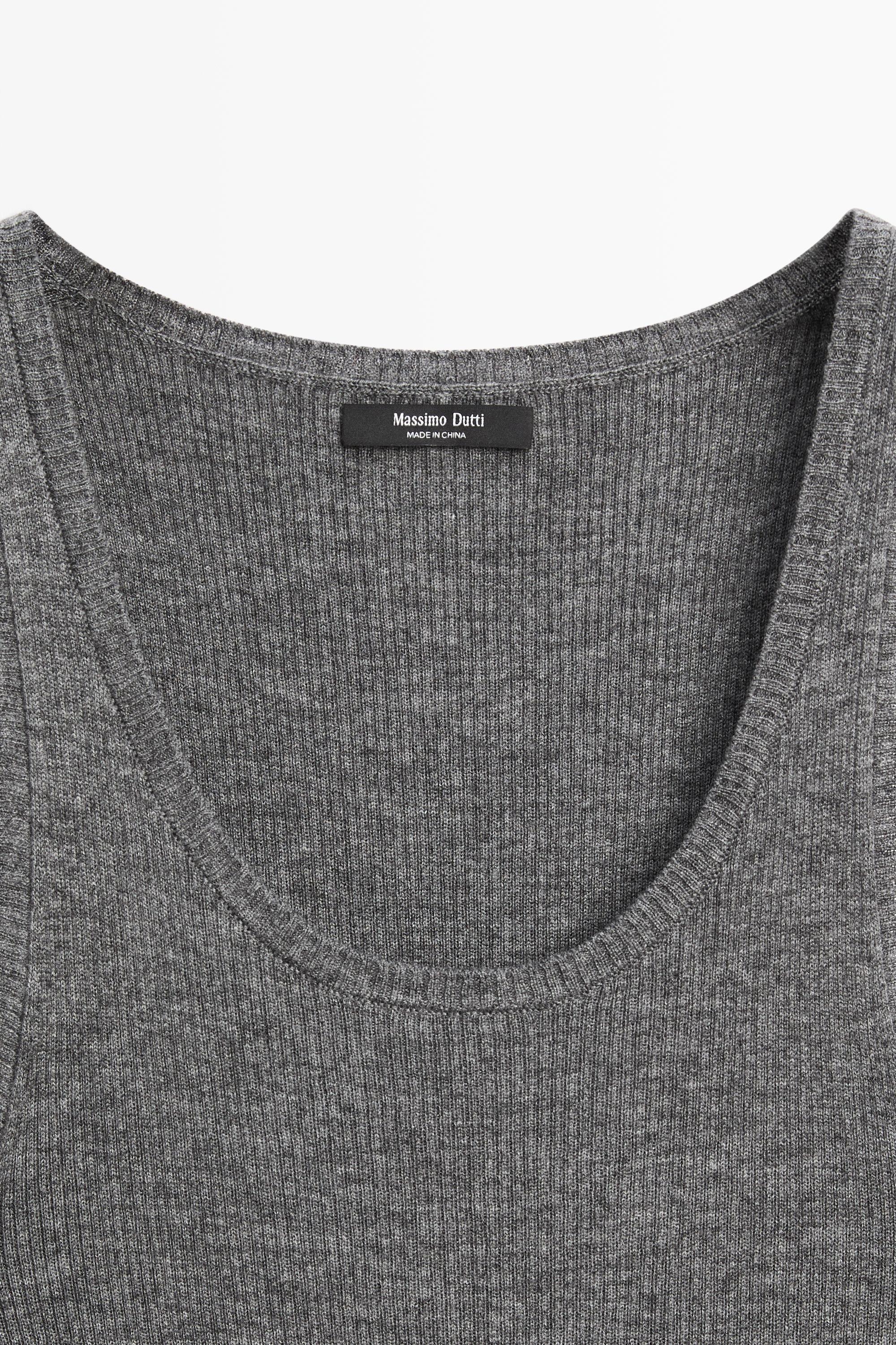 Ribbed knit top — GREY