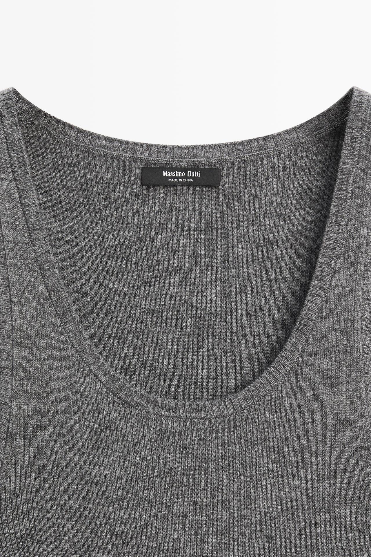 Ribbed knit top — GREY