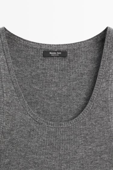Ribbed knit top — GREY 4