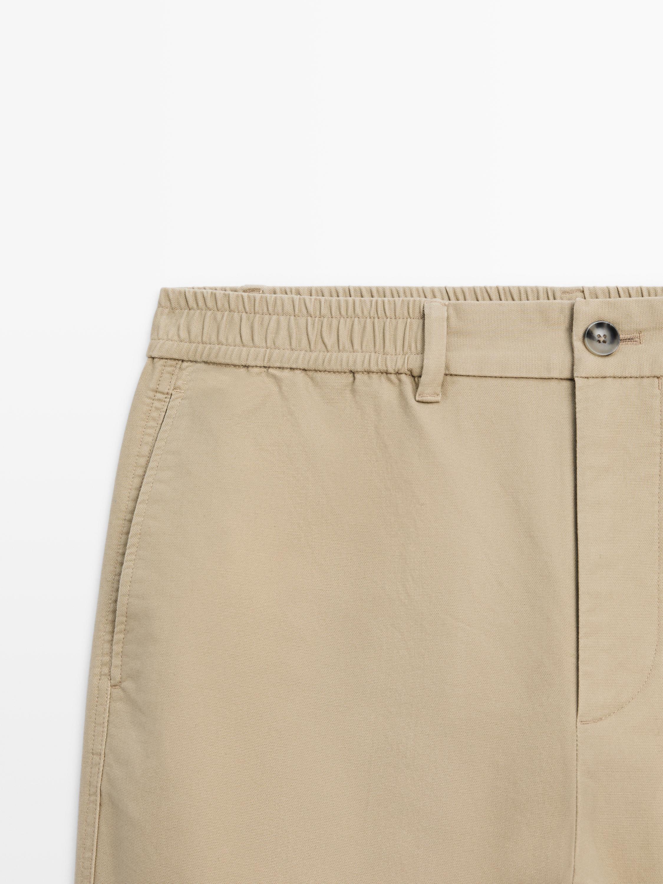 Cotton blend jogger fit trousers — OCHRE