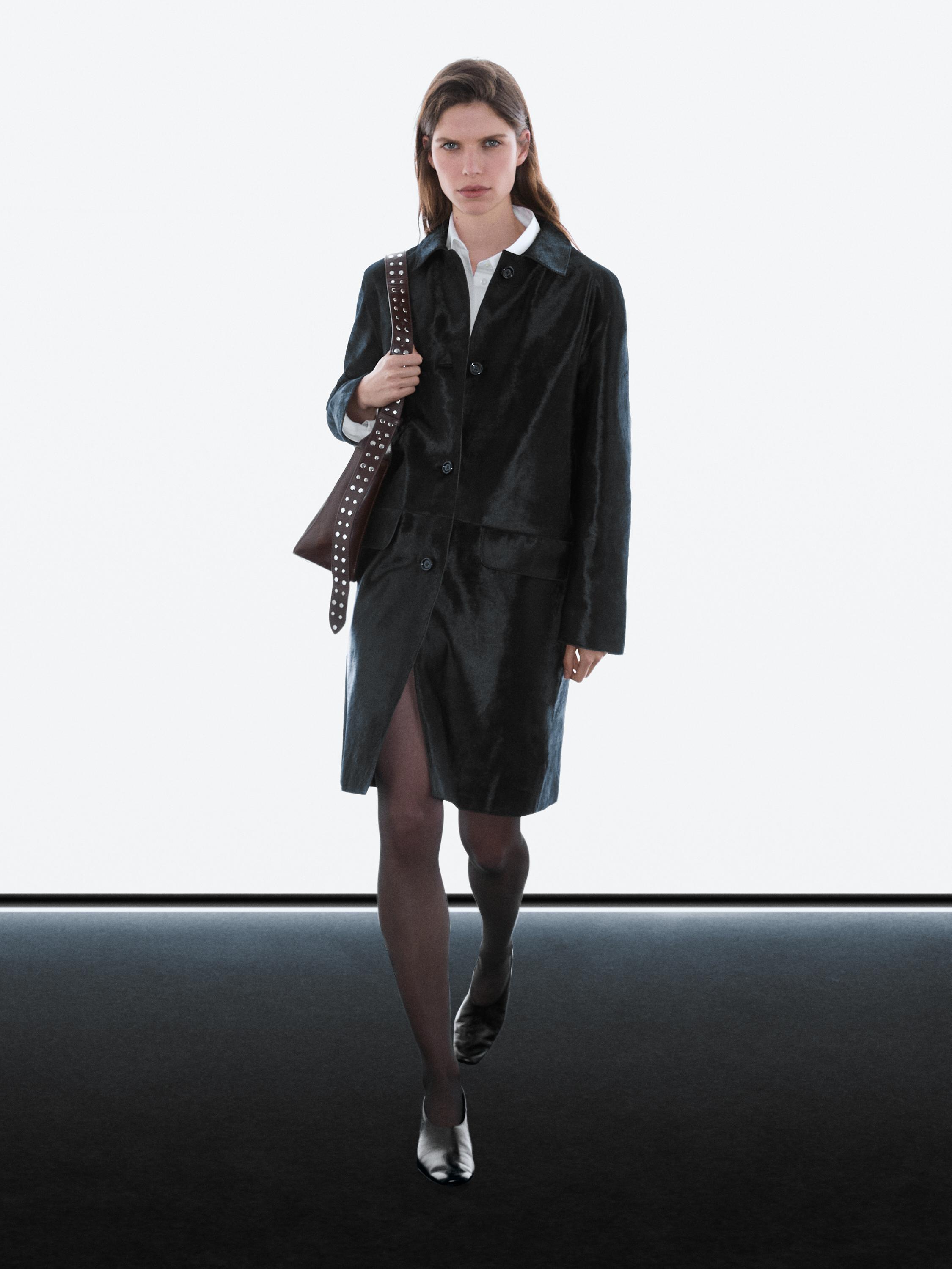 Long lambskin coat