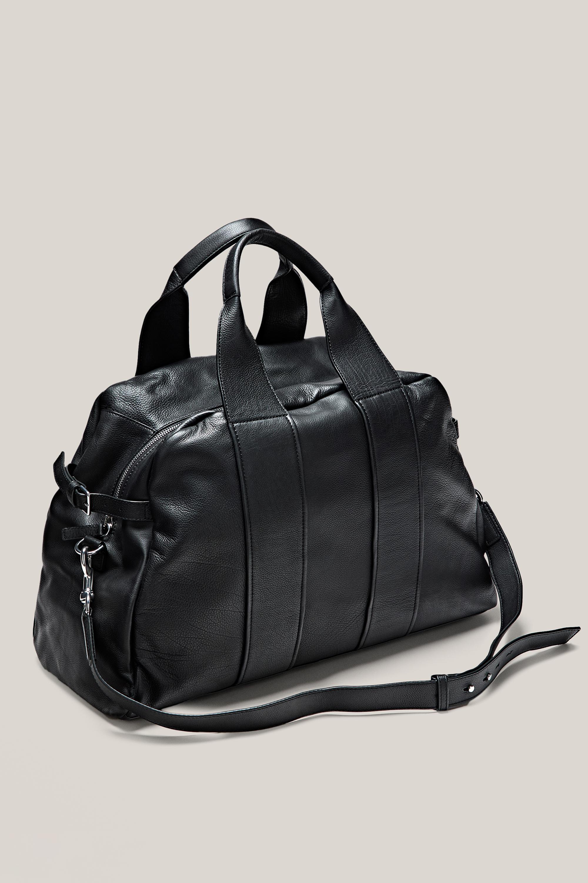 Nappa leather travel bag — BLACK