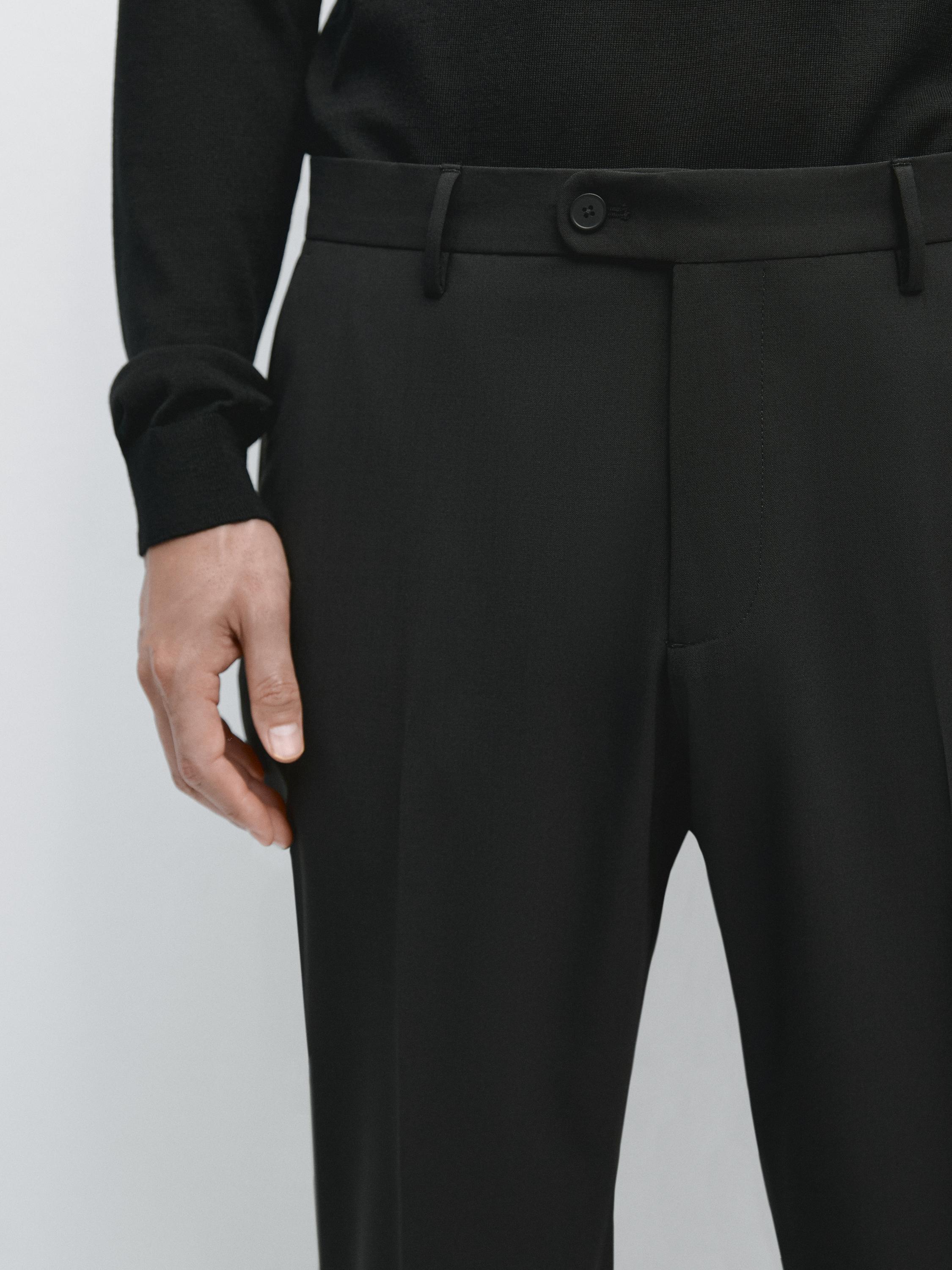 100% cool wool suit blazer — BLACK