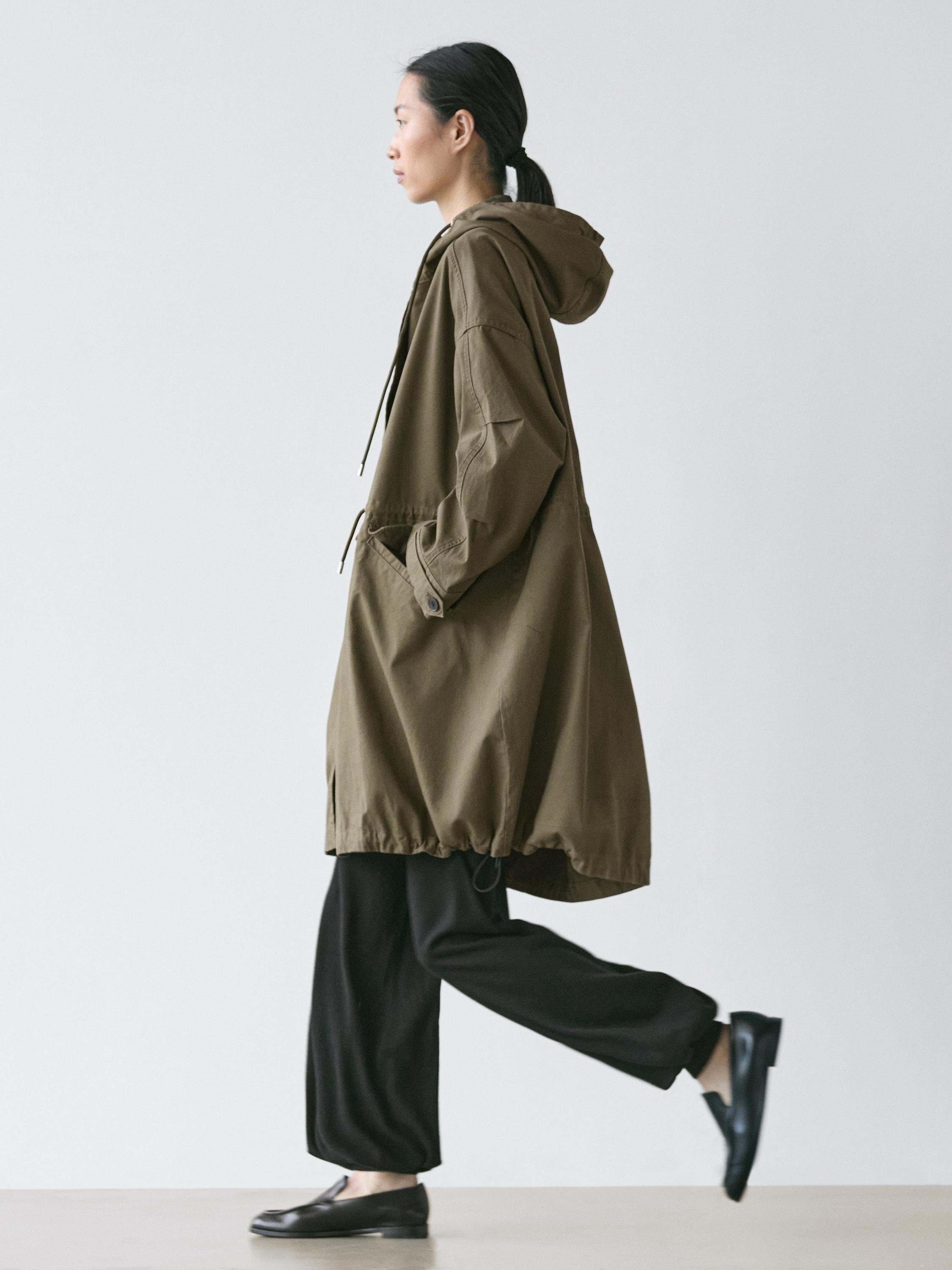 Long cotton parka — GREEN