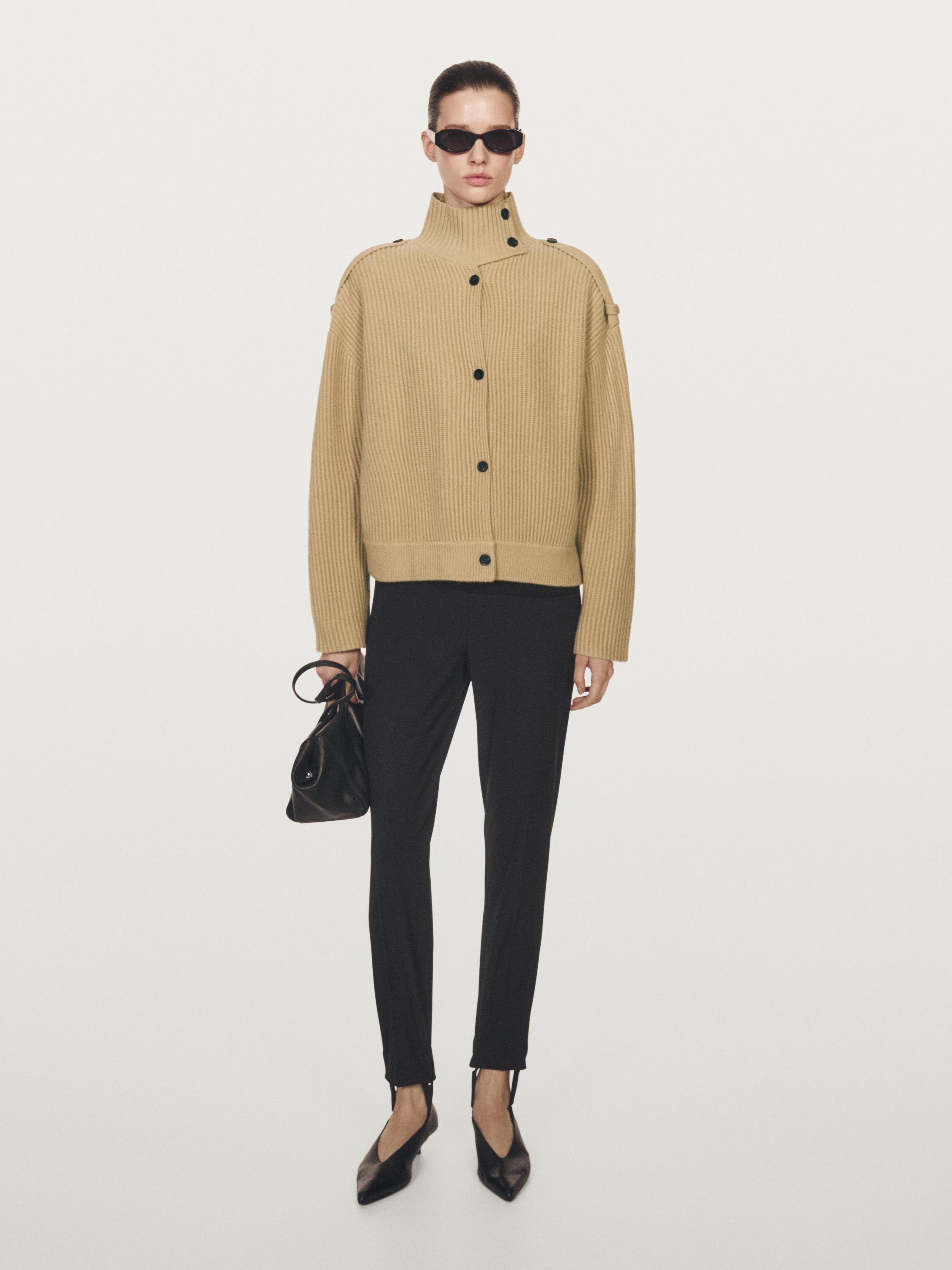 100% wool turtleneck cardigan